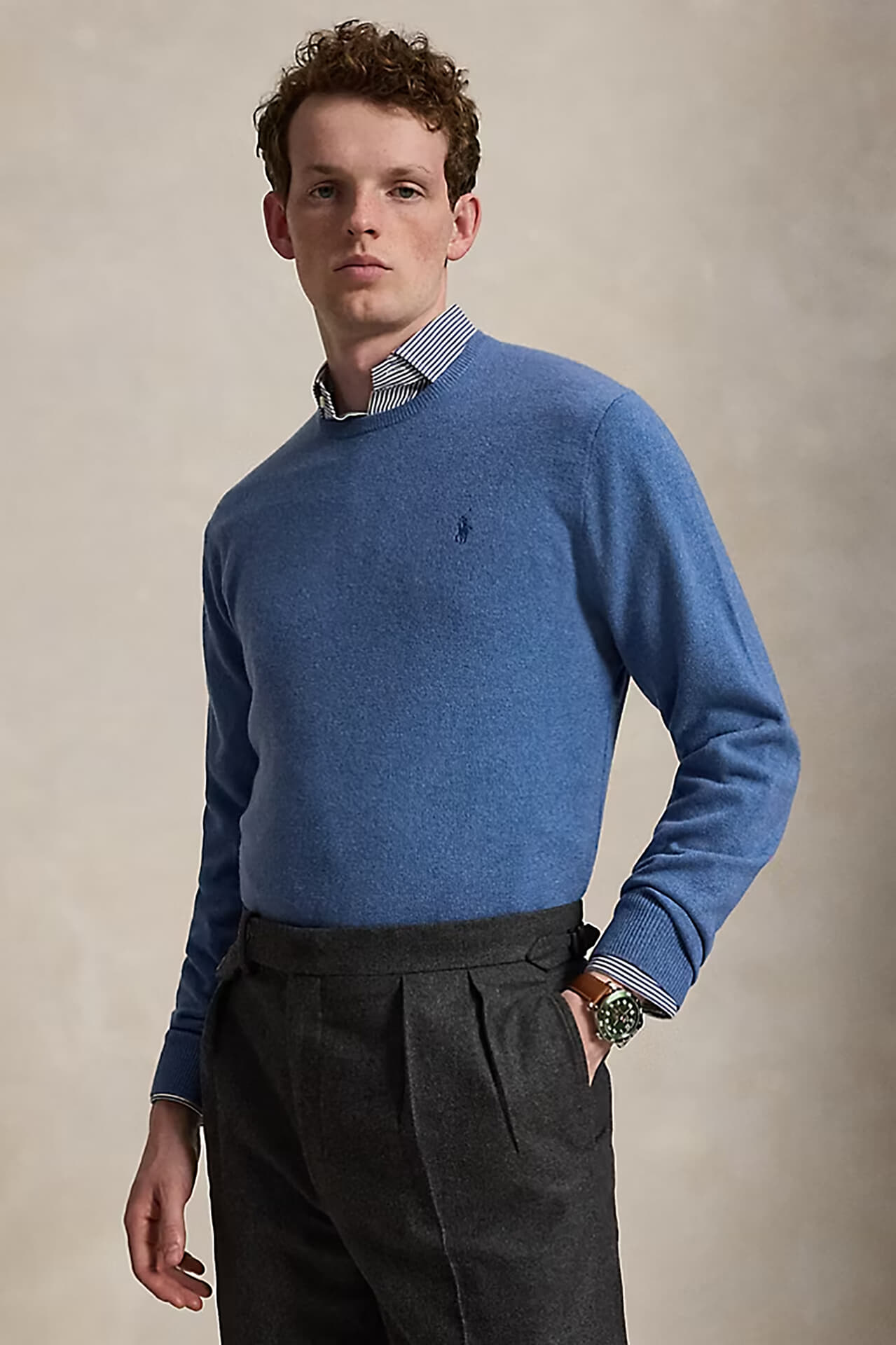 Polo Ralph Lauren Trui crewneck merinowol Blauw