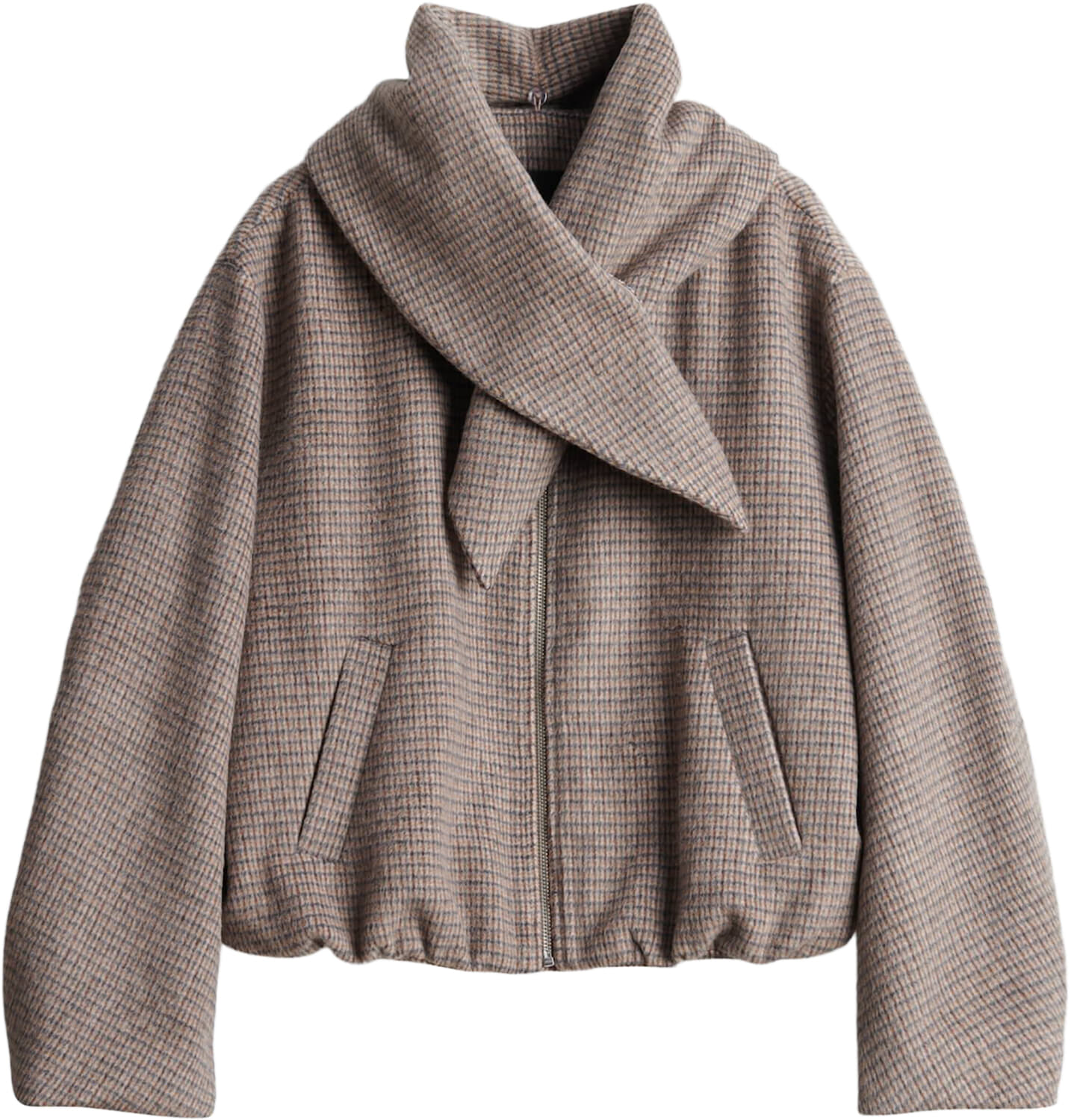 Opus Jas Hessina afneembare sjaal regular fit Bruin