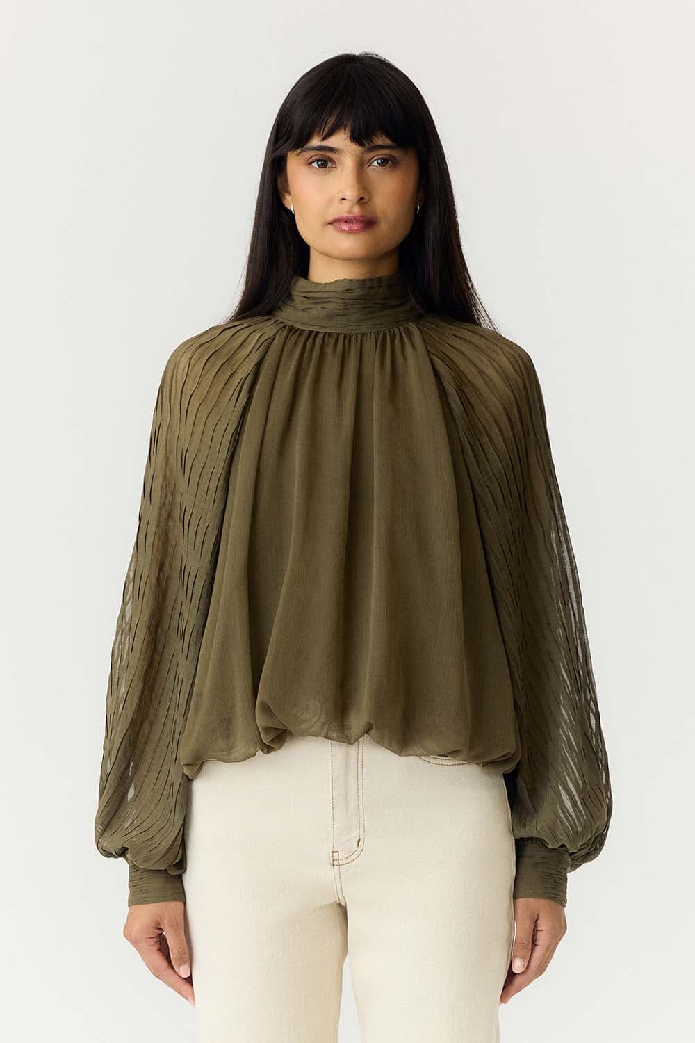 Y.A.S. Top Olera Olijf Groen