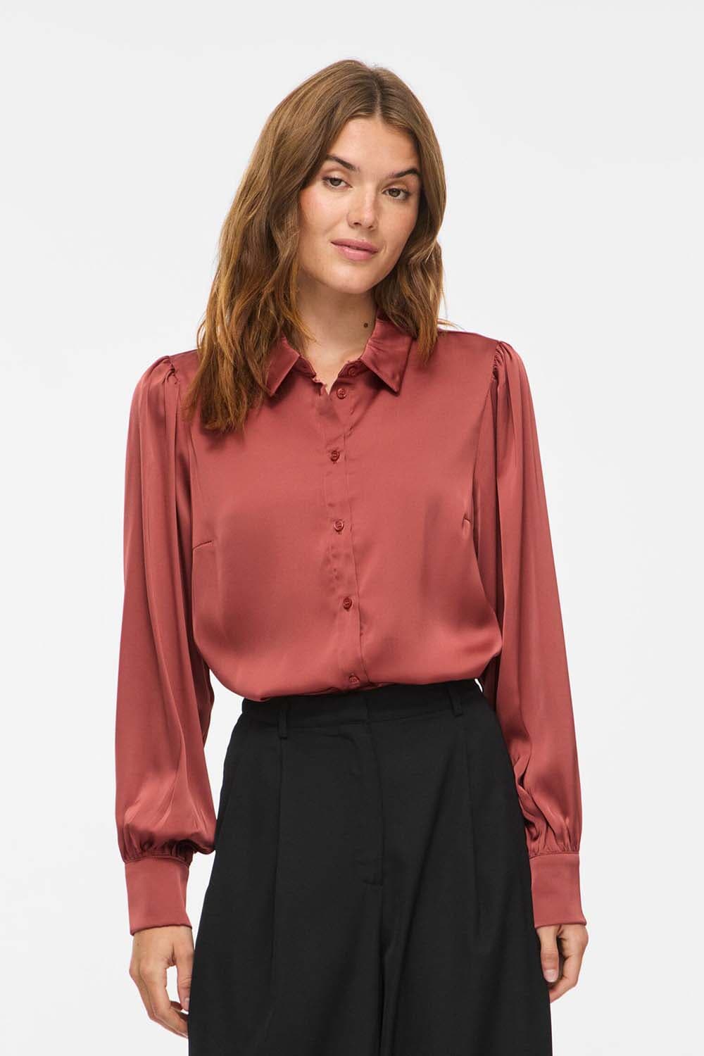 Vila Blouse Enna Ravenna Balloon Brick