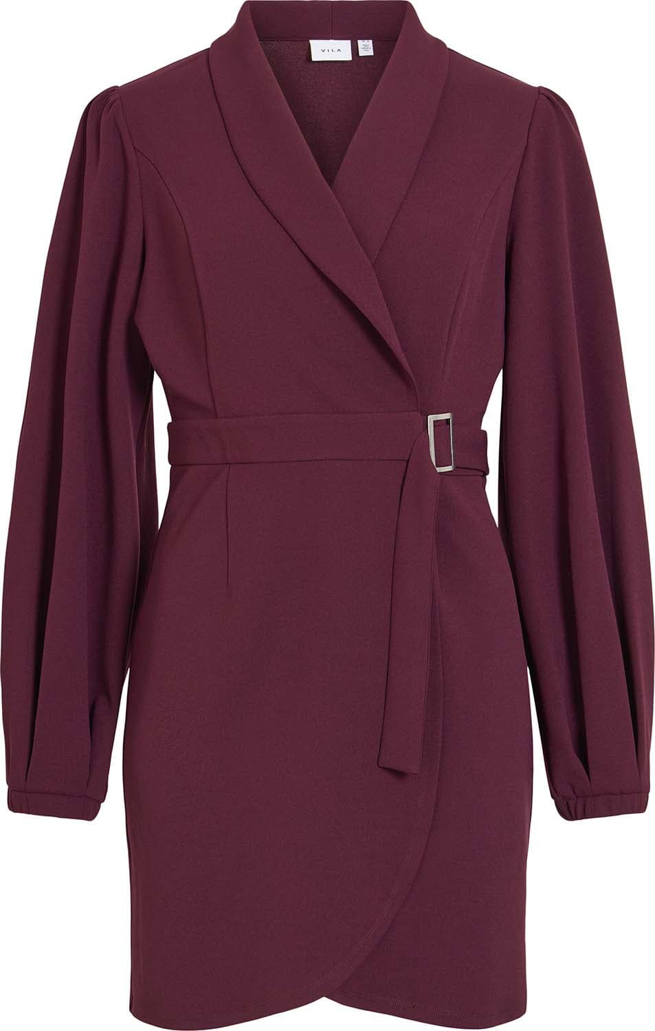 Vila Jurk Clua met riem kort Bordeaux Rood