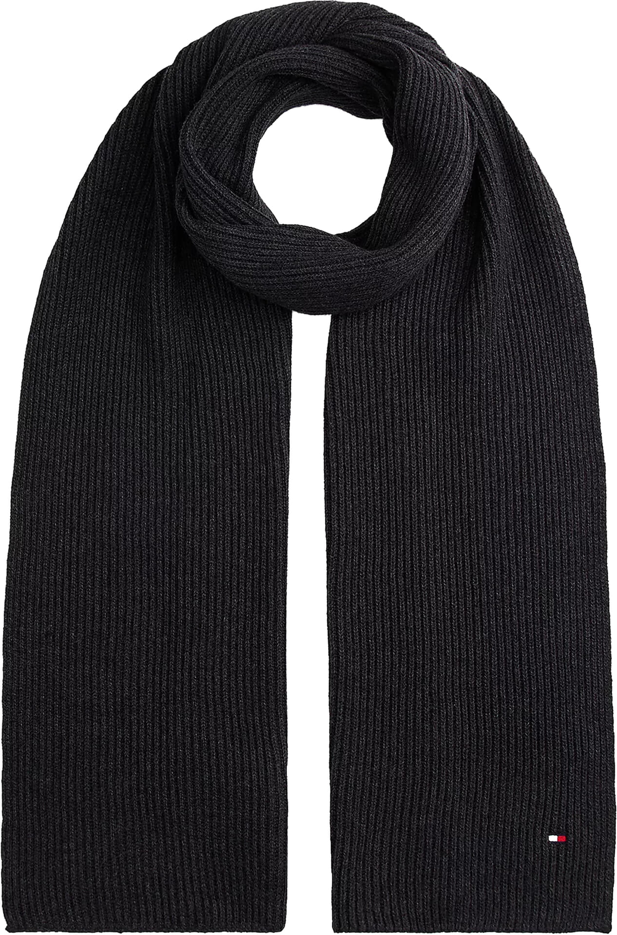 Tommy Hilfiger th flag pima cotton cash scarf Antraciet
