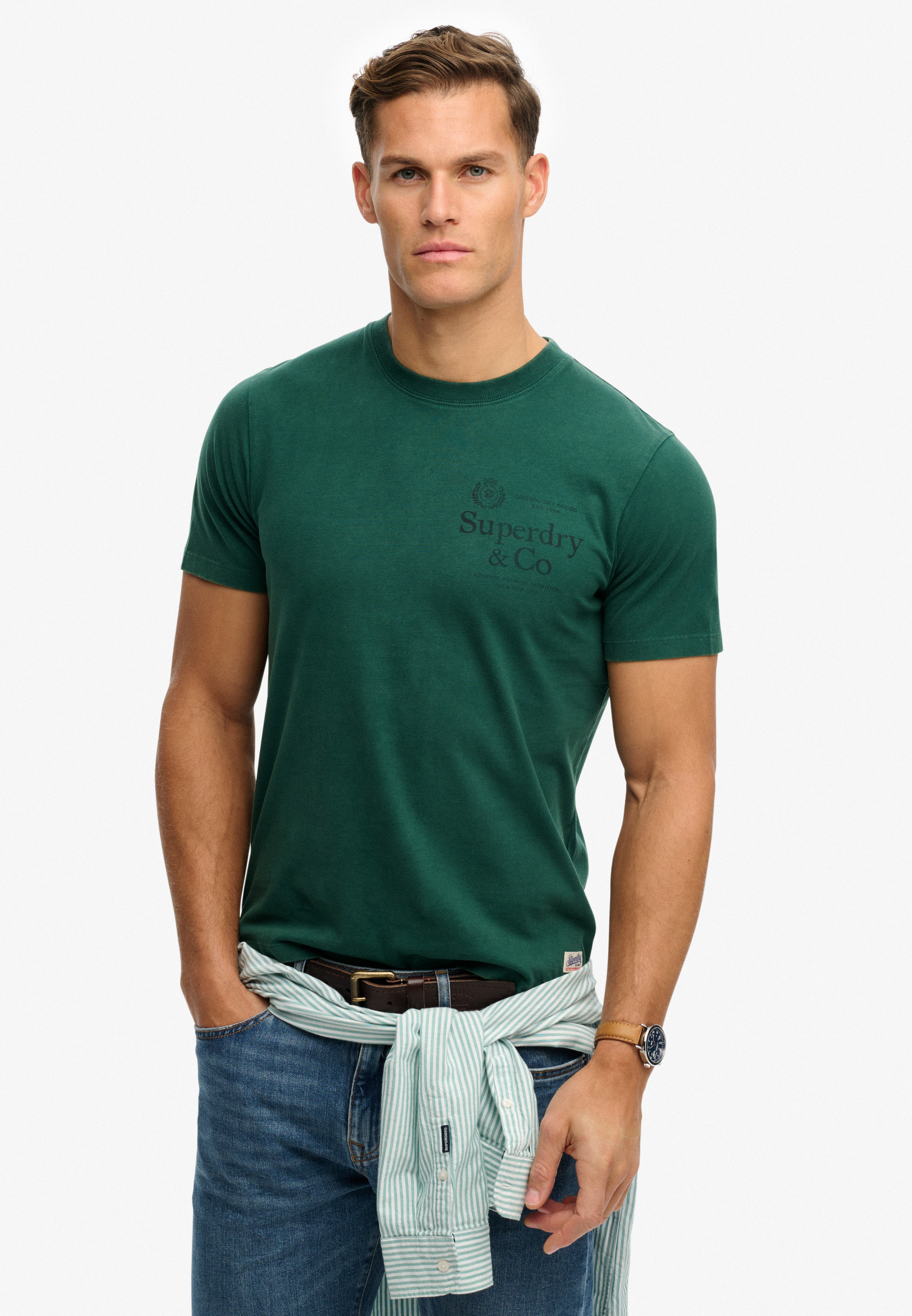 Superdry & Co T-shirt 1954 company relaxed Groen