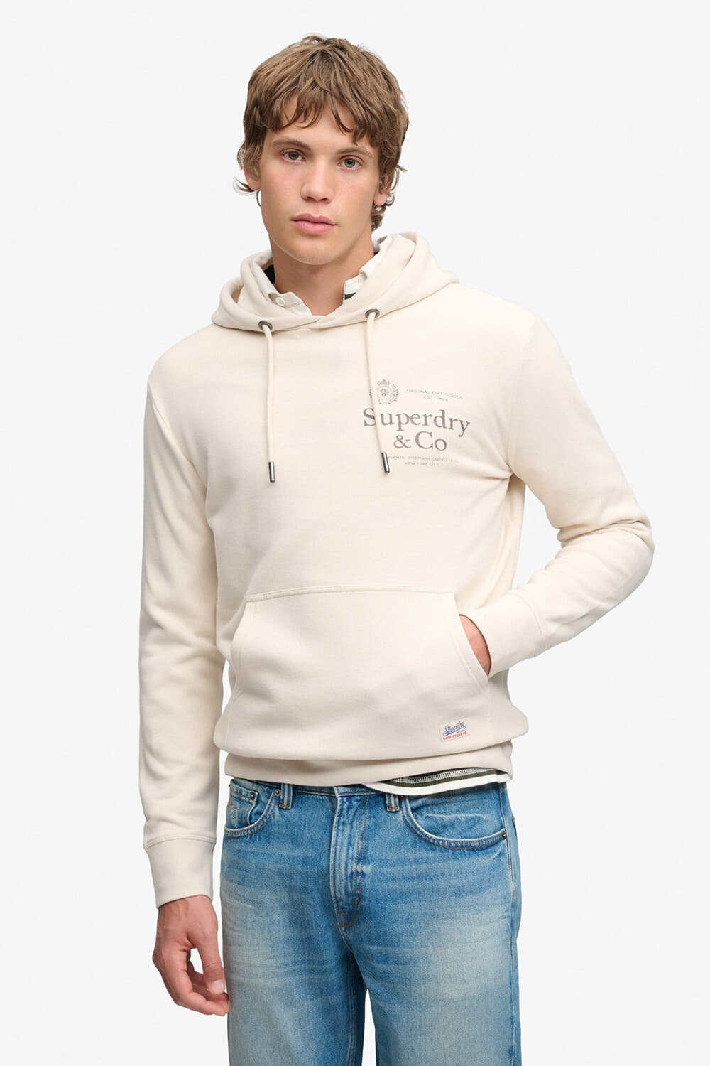 Superdry & Co Hoodie 1954 Company Relaxed Off White