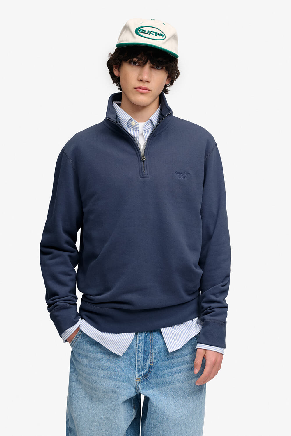 Superdry & Co Sweater Half-Zip  Blauw
