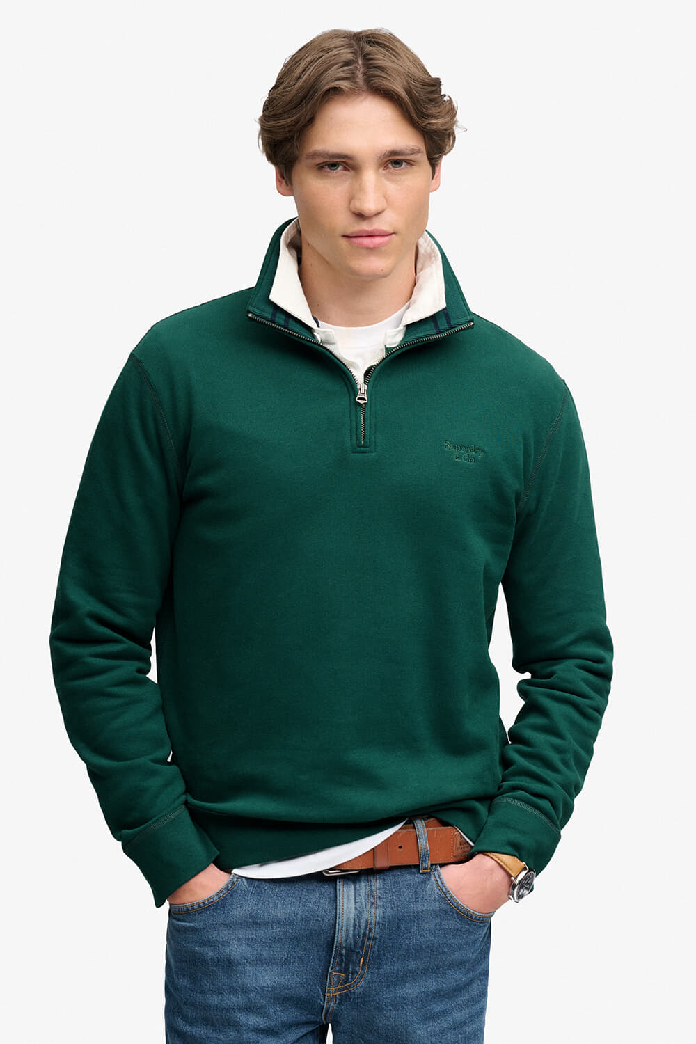 Superdry & Co Sweater Half-Zip  Groen