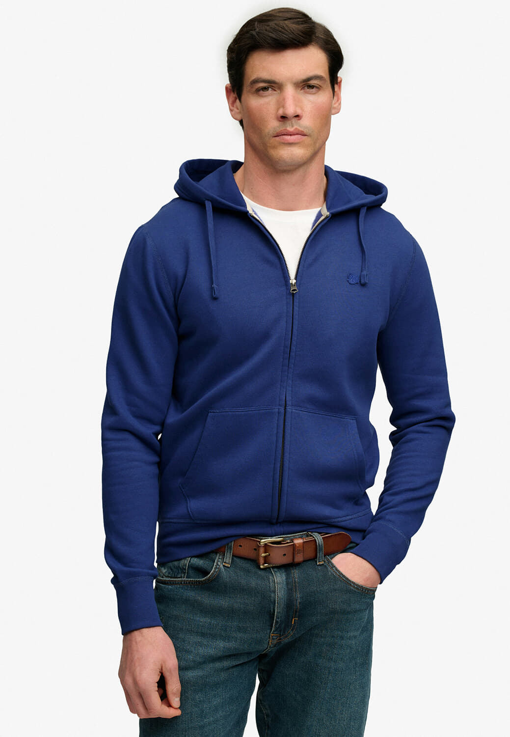 Superdry & Co Hoodie Monogram Vest Blauw
