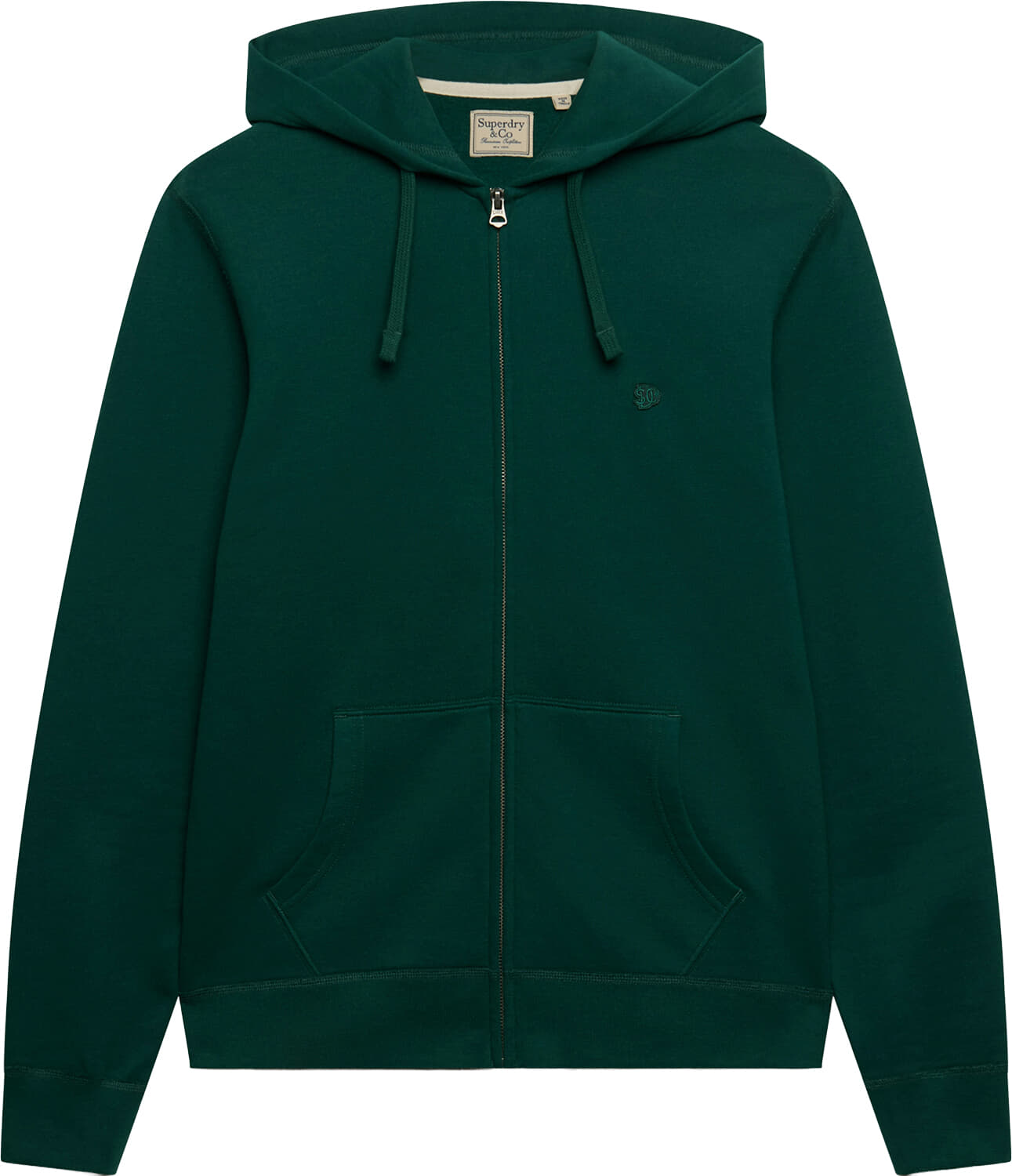 Superdry & Co Hoodie Monogram Vest Groen