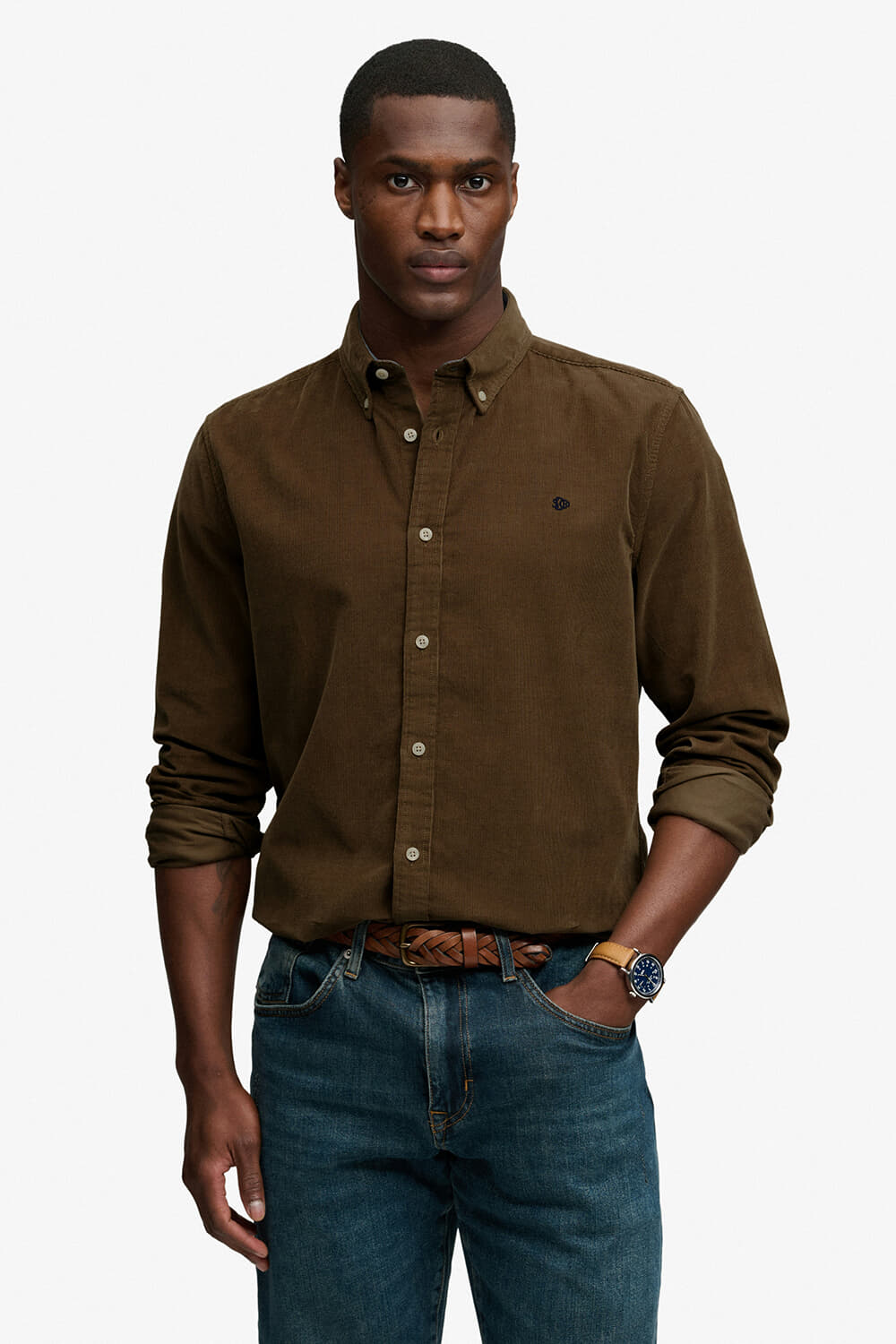 Superdry & Co Overhemd Oxford Classic Bruin
