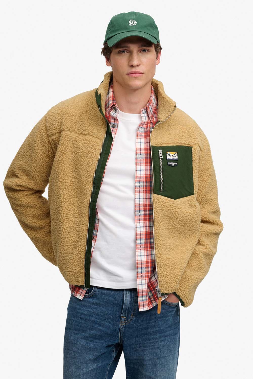 Superdry & Co Fleece Jas Mountain  Kaki