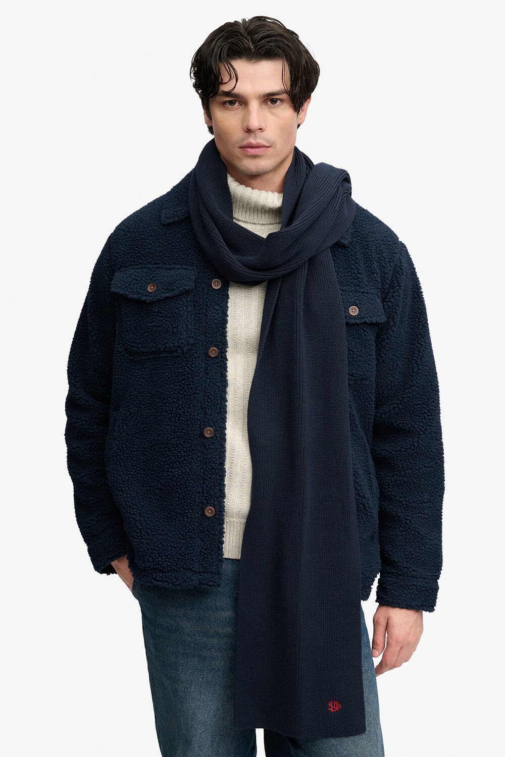 Superdry & Co Sjaal SD Logo Knitted Navy