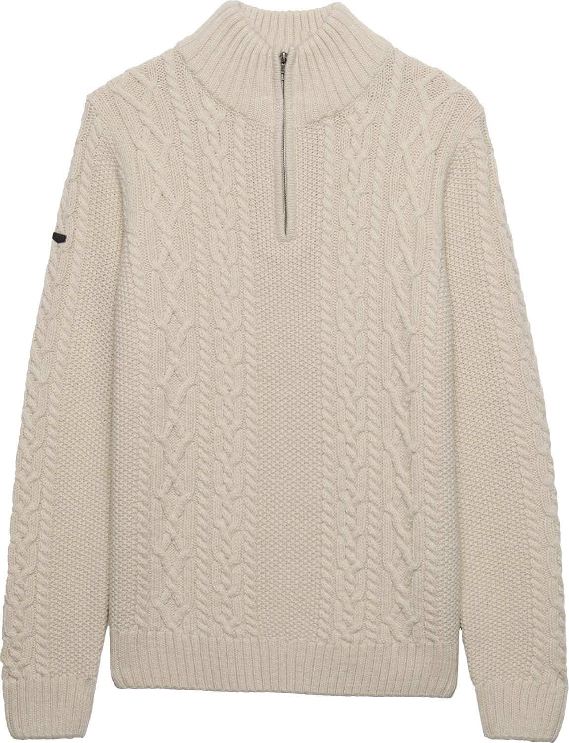 Superdry & Co Gebreide Half Zip Trui Jacob Cable  Off White