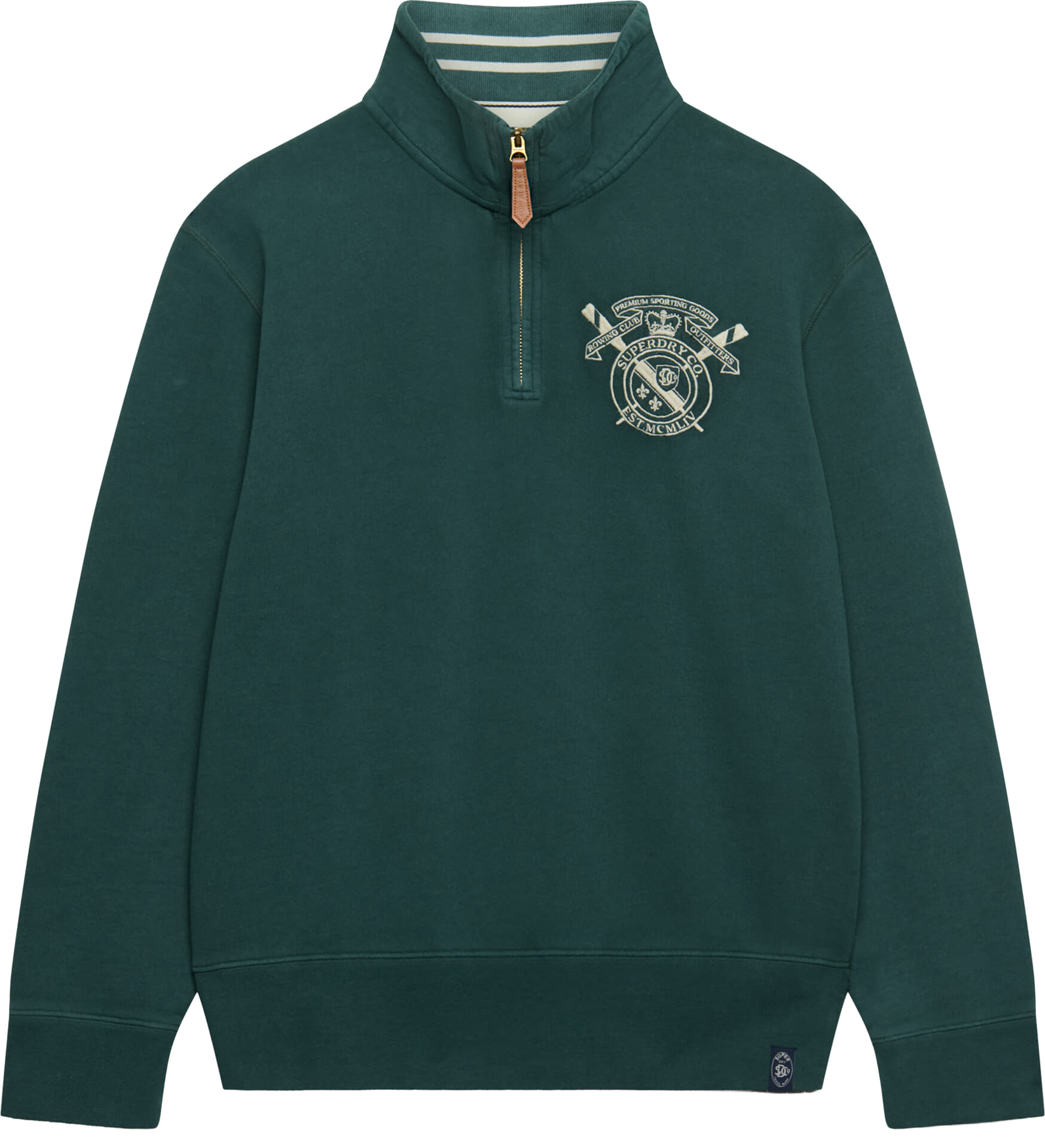 Superdry & Co Gebreide Half Zip Trui Gothic Varsity Groen