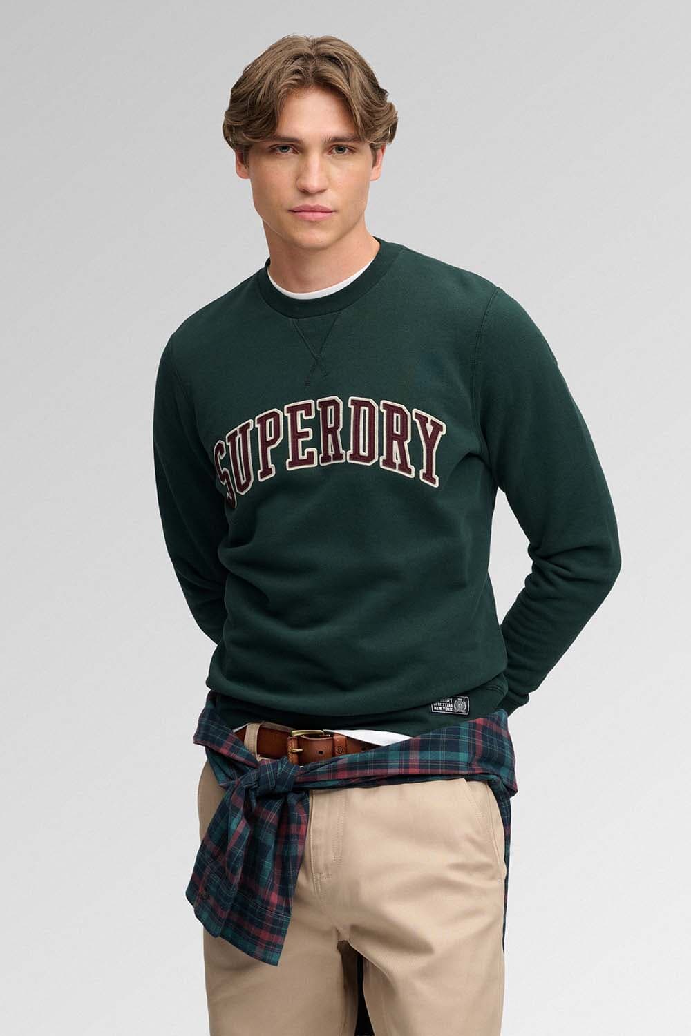 Superdry & Co Sweater Athletic Applique Relaxed  Groen