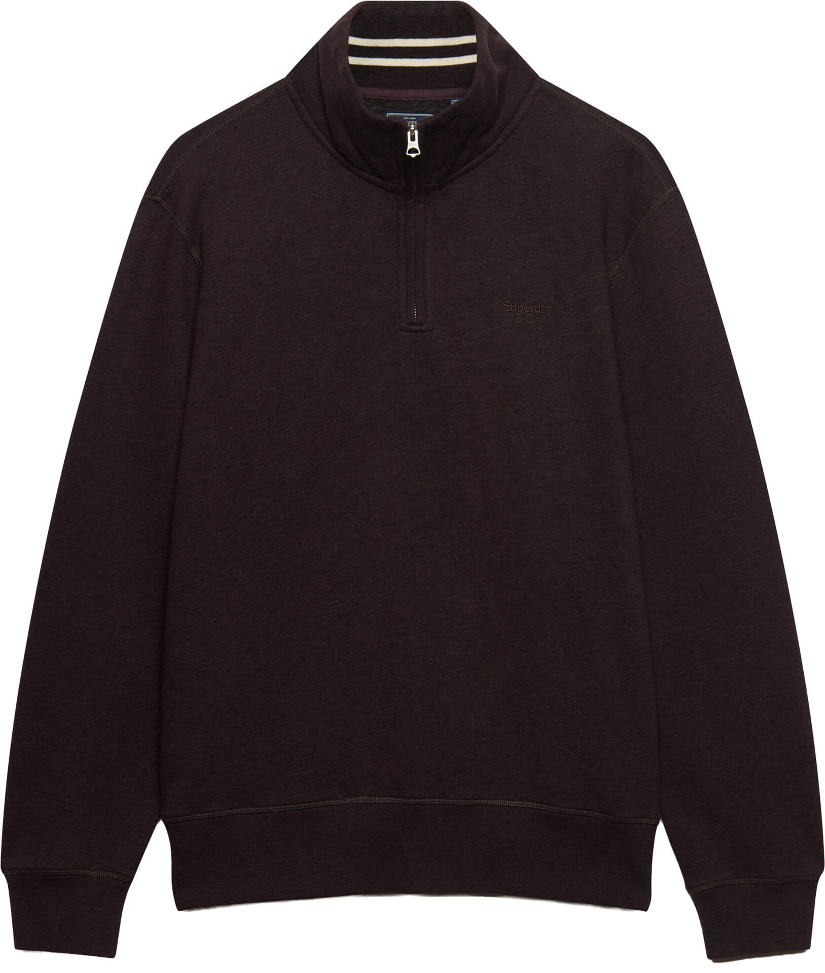Superdry & Co Half Zip Sweater Essential Serif Logo Bordeaux Rood