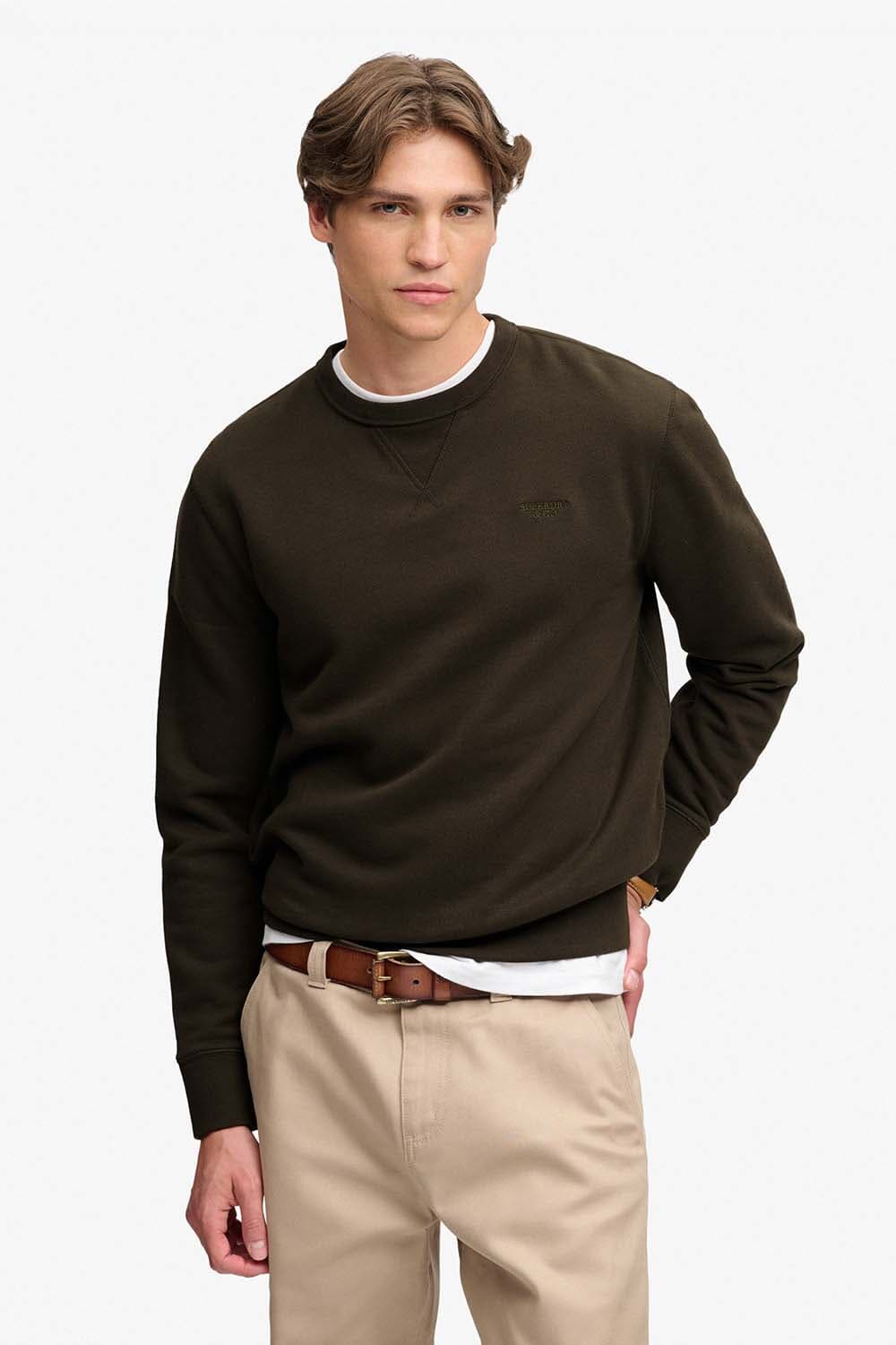 Superdry & Co Sweater Essential Stacked  Groen