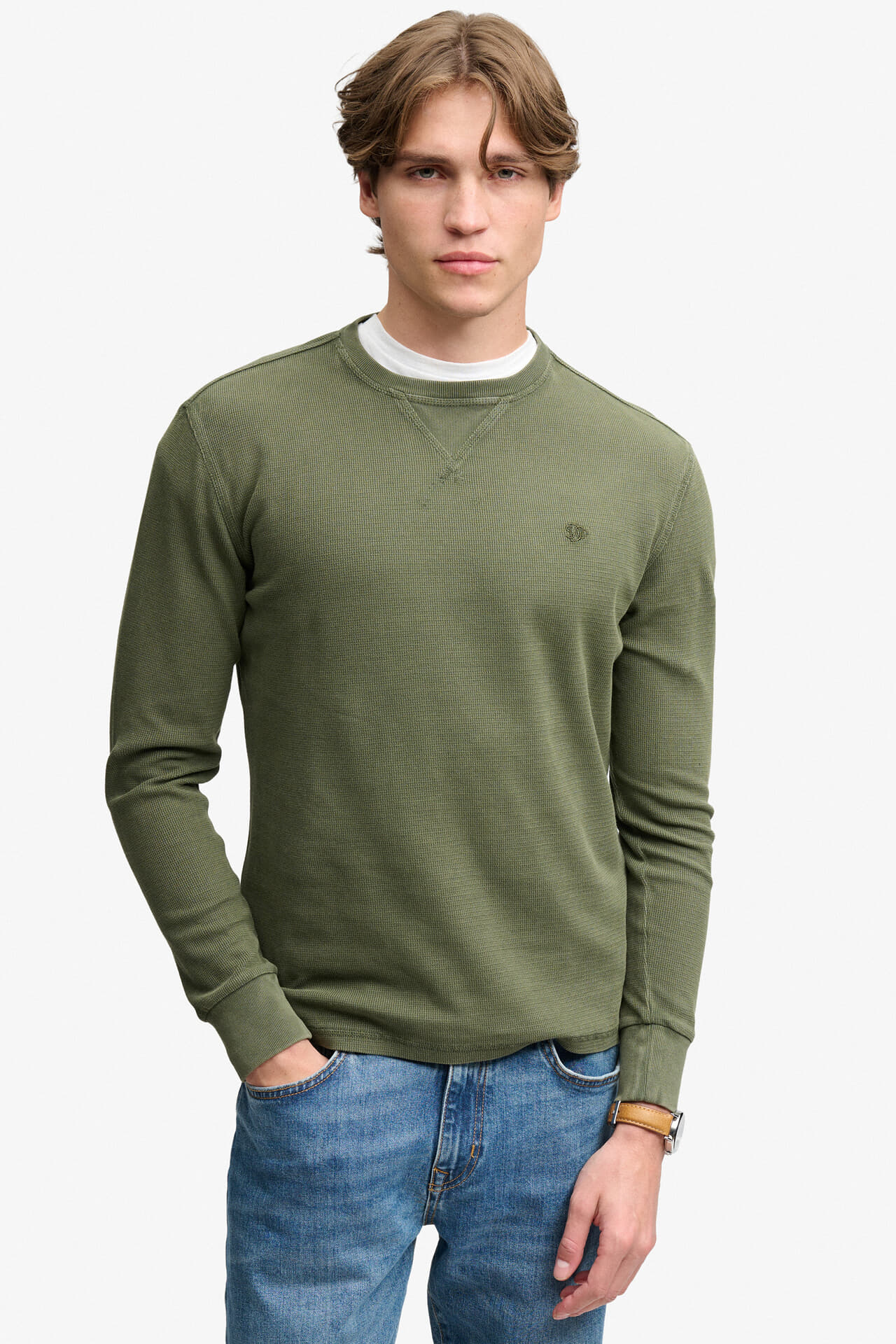 Superdry & Co Trui Heavy Textured Top Groen
