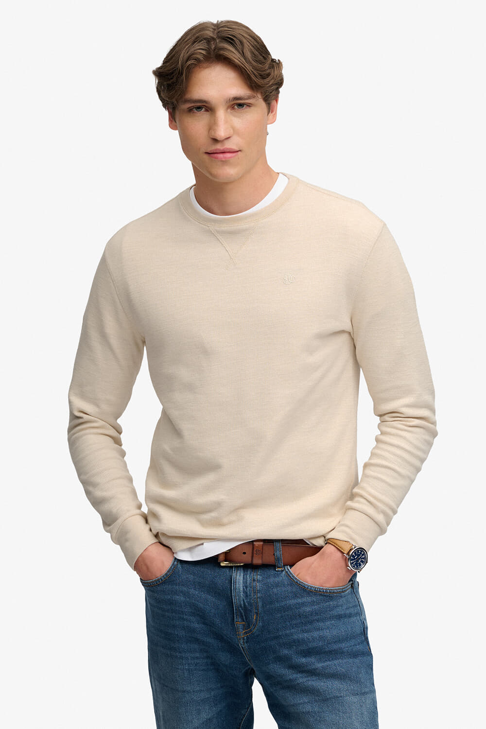 Superdry & Co Trui Classic Slub Waffle Top Off White