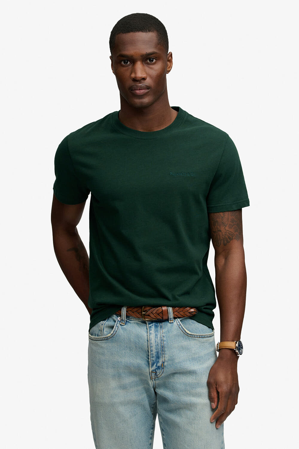 Superdry & Co T-shirt Essential Company Logo Embroidered  Groen