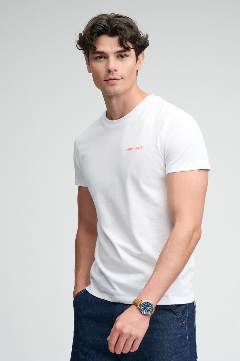 Superdry & Co T-shirt Essential Company Logo Embroidered  Off White