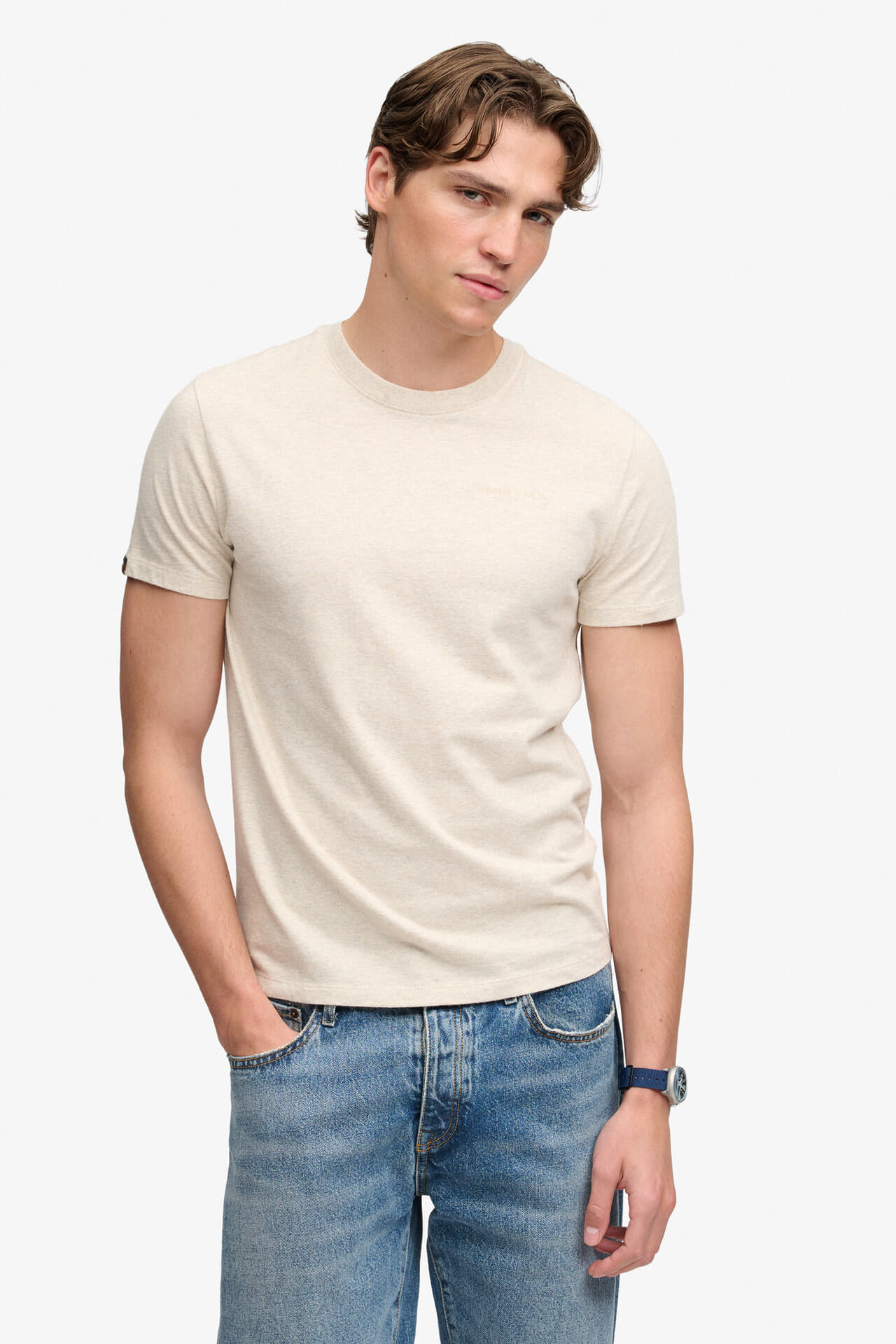Superdry & Co T-shirt Essential Company Logo Embroidered  Kaki