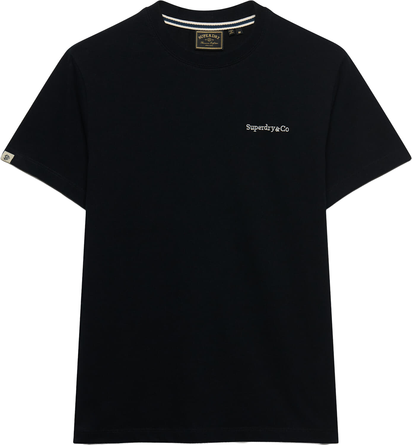 Superdry & Co T-shirt Essential Company Logo Embroidered  Zwart
