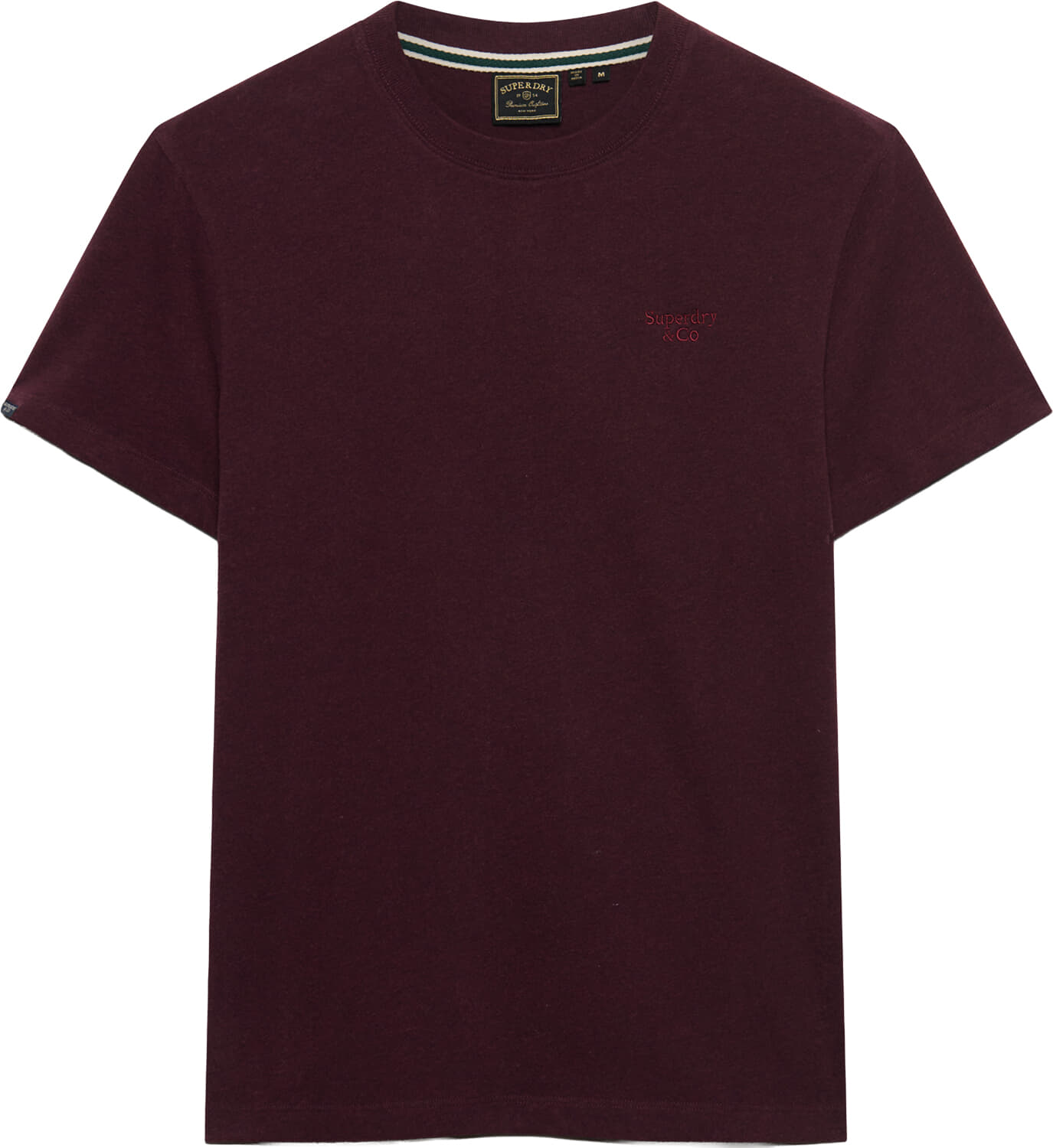 T-Shirt Essential Serif Logo Embroidered  Bordeaux Rood