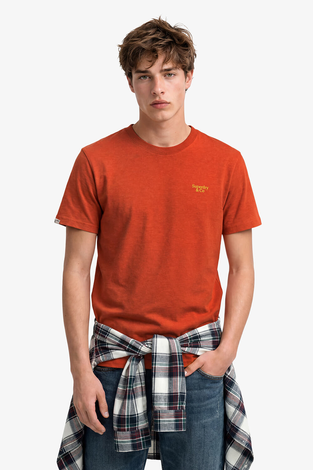 Superdry & Co T-Shirt Essential Serif Logo Embroidered  Oranje