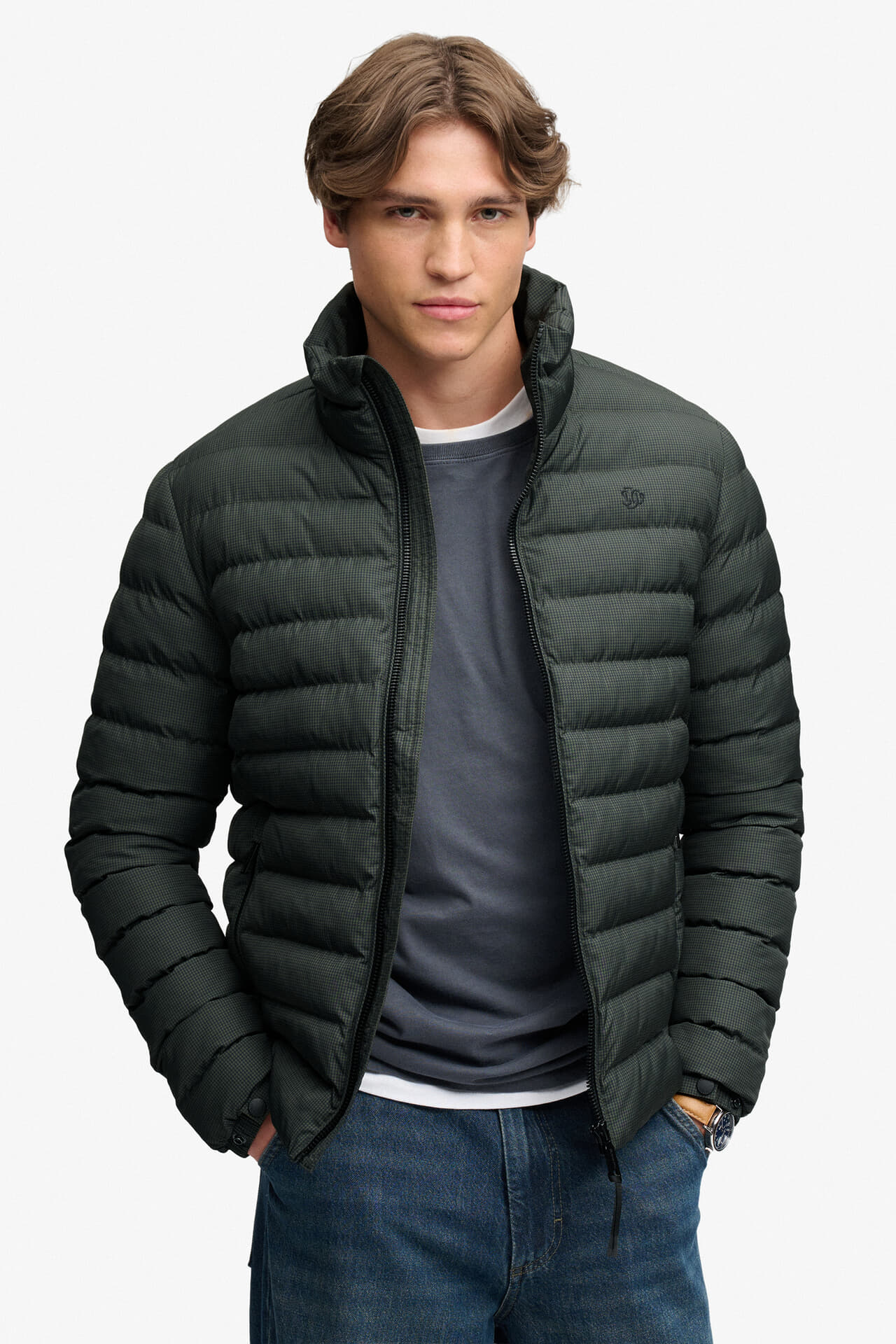 Superdry & Co Gewatteerde Jas Fuji Estate Slanke Pasvorm Army