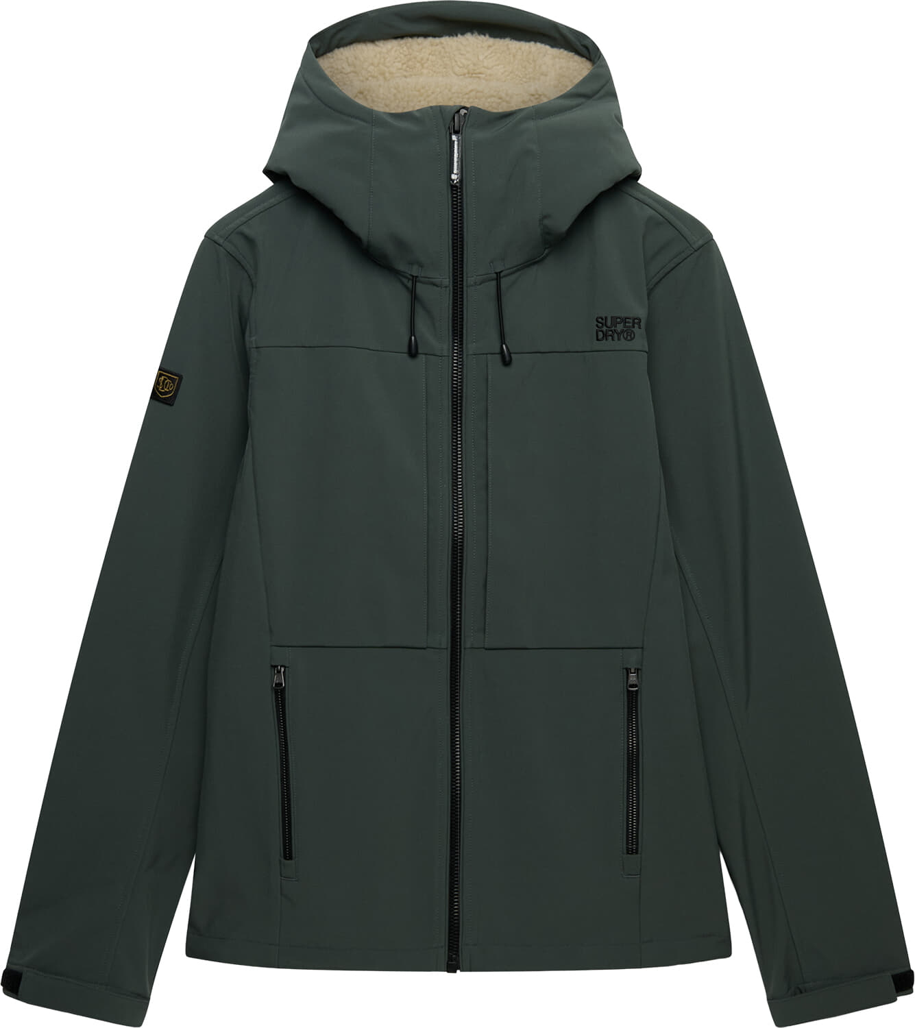 Superdry & Co Softshell Trekker Jas met Capuchon en Borgvoering Petrol