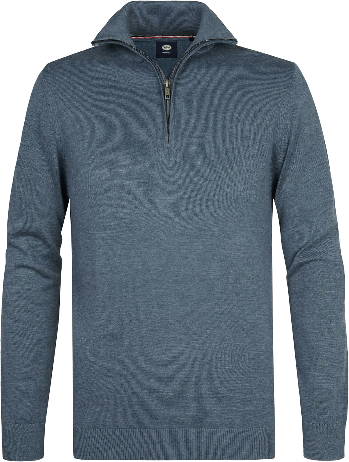 Petrol Trui Collar Blauw