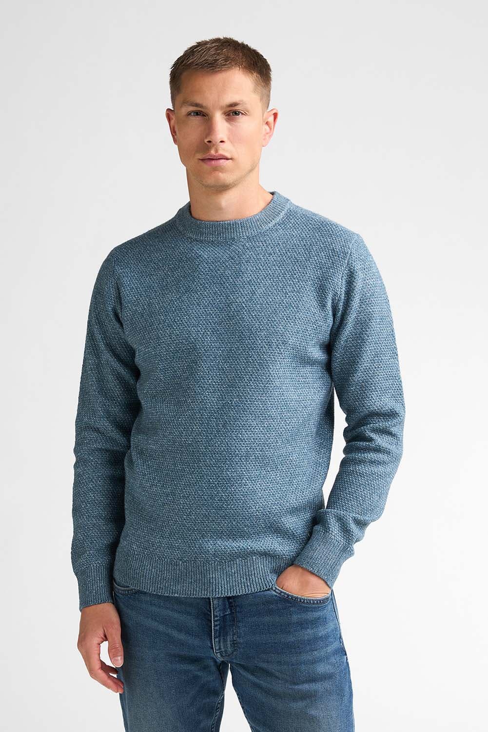 Petrol Trui Basic Blauw