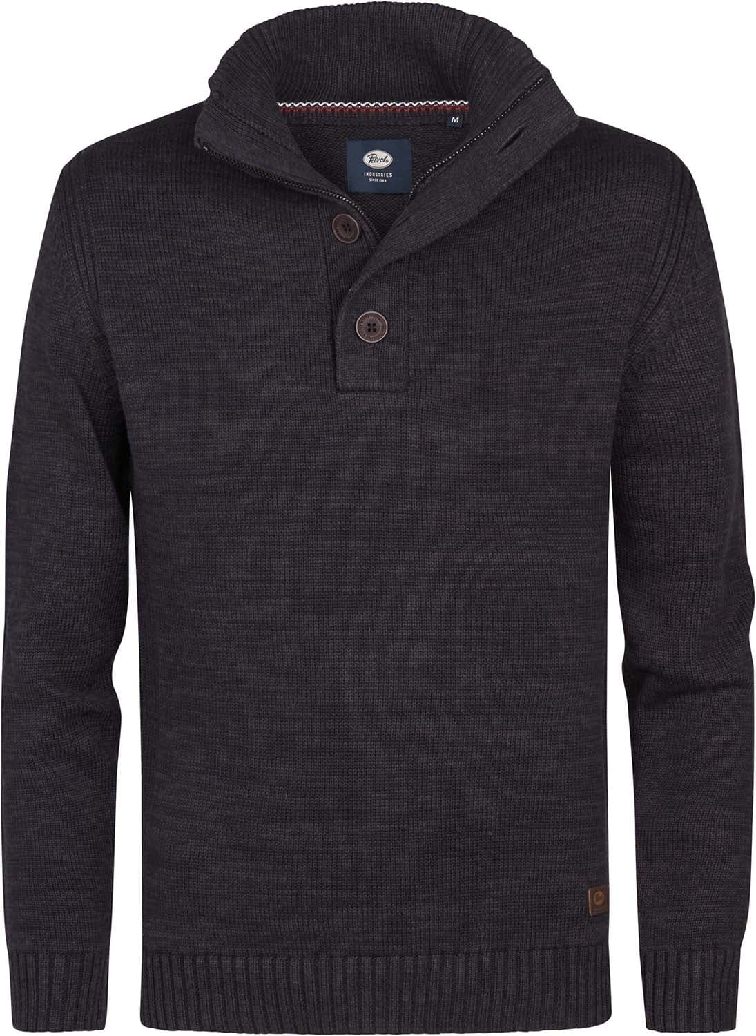 Petrol Trui Collar Zwart
