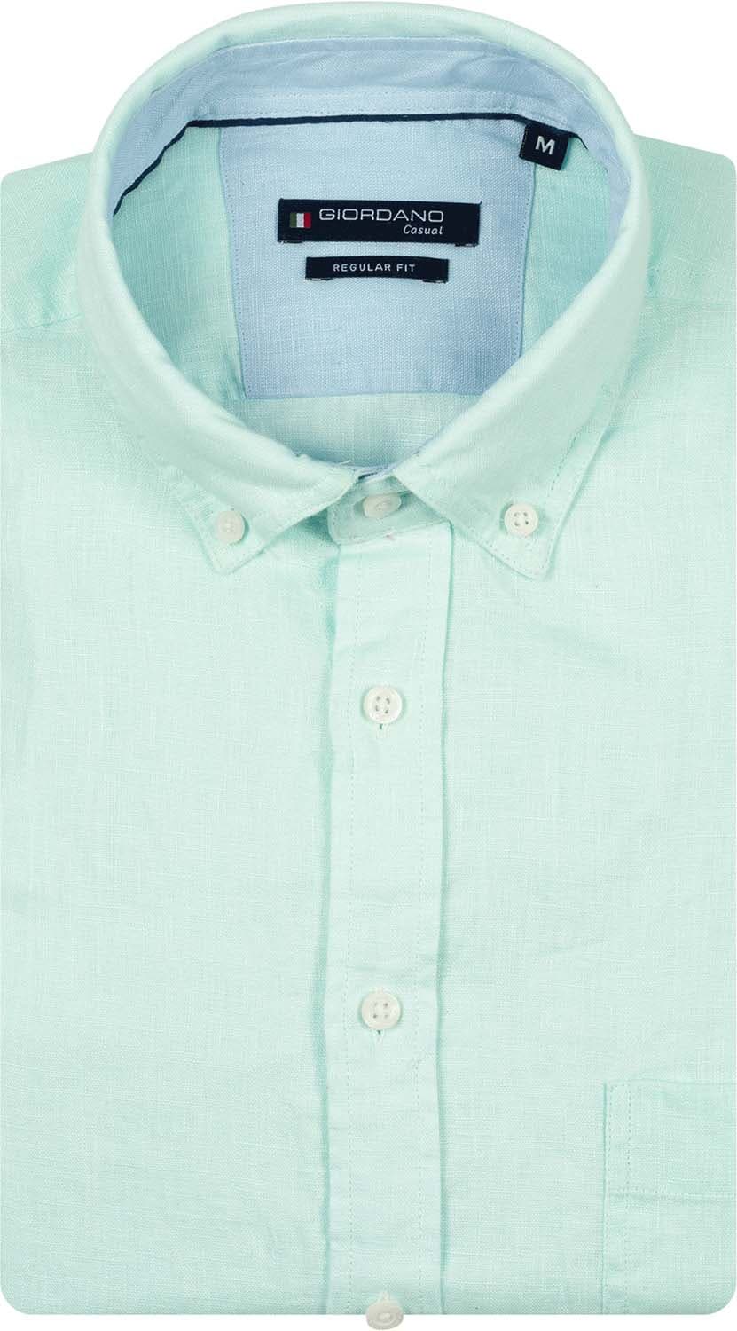 Giordano Overhemd Europe League Soft Washed  Groen