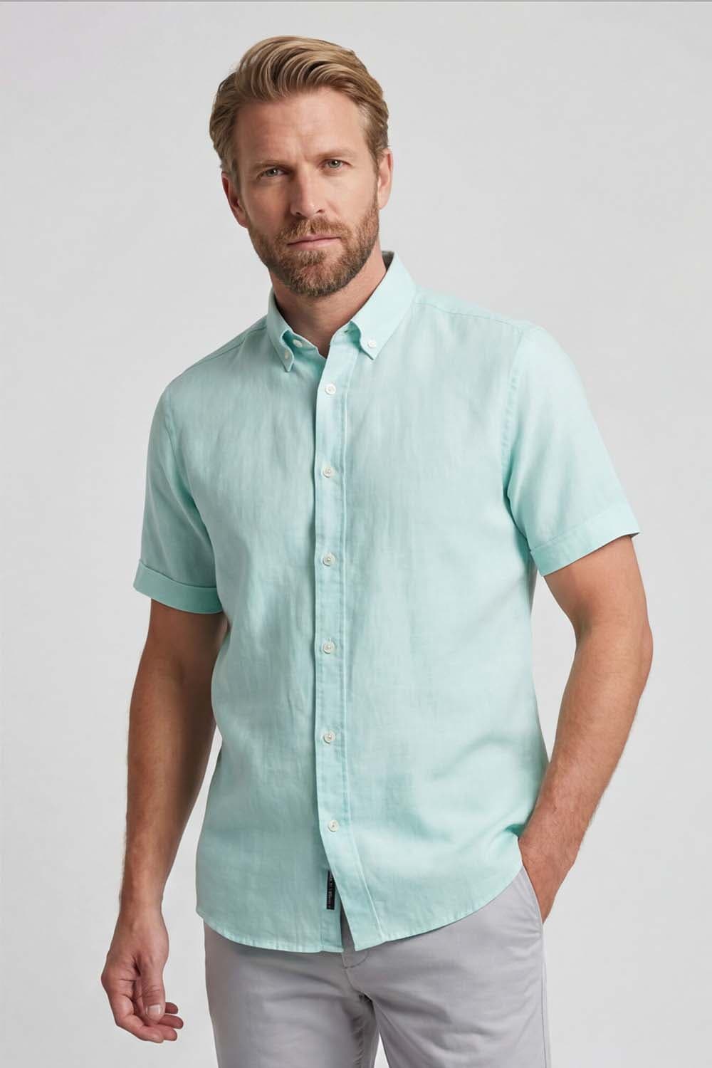 Giordano Overhemd Europe League Soft Washed  Groen