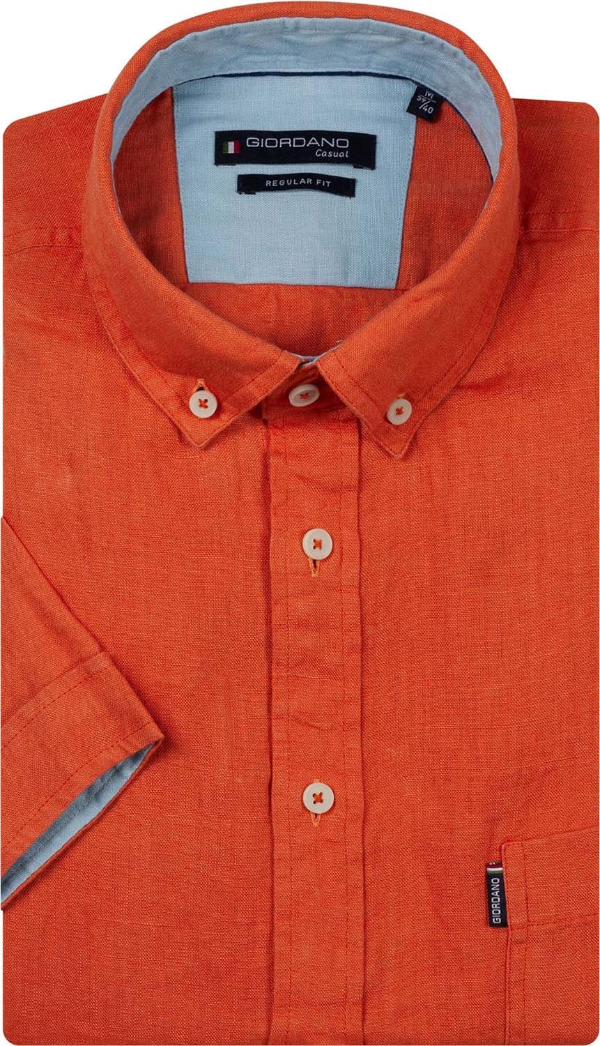 Giordano Overhemd Europe League Soft Washed  Oranje