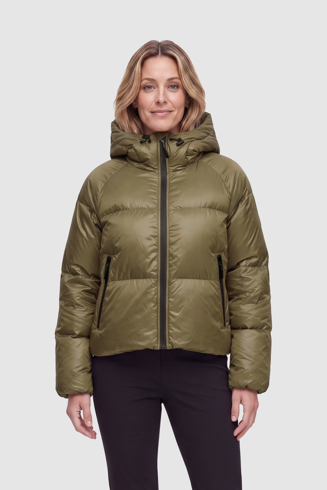 With Black Jas Emma Dons Puffer Kort Donker Bruin