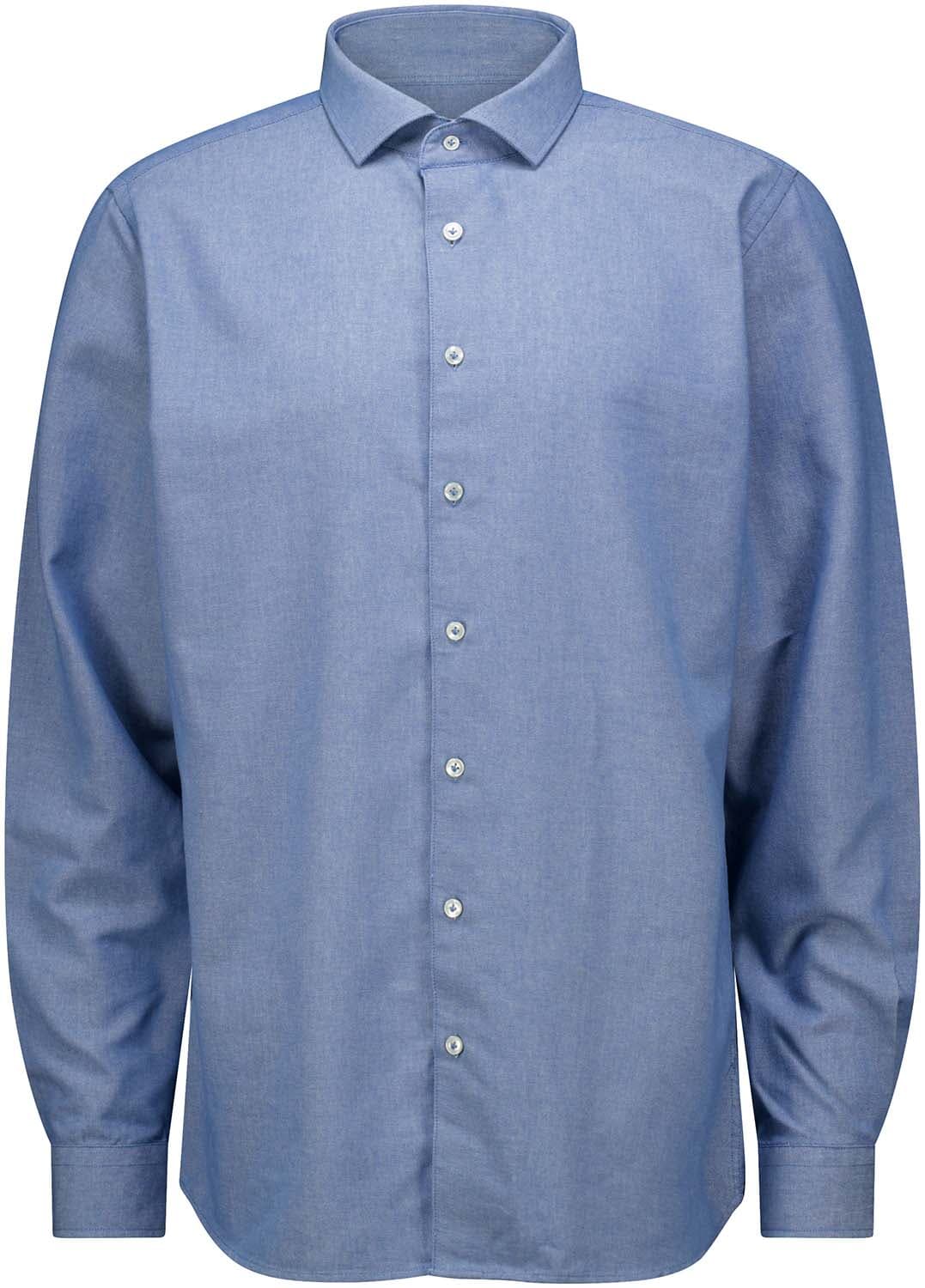 Born With Appetite Wyatt Fake Indigo Shirt Ws Ls Blauw
