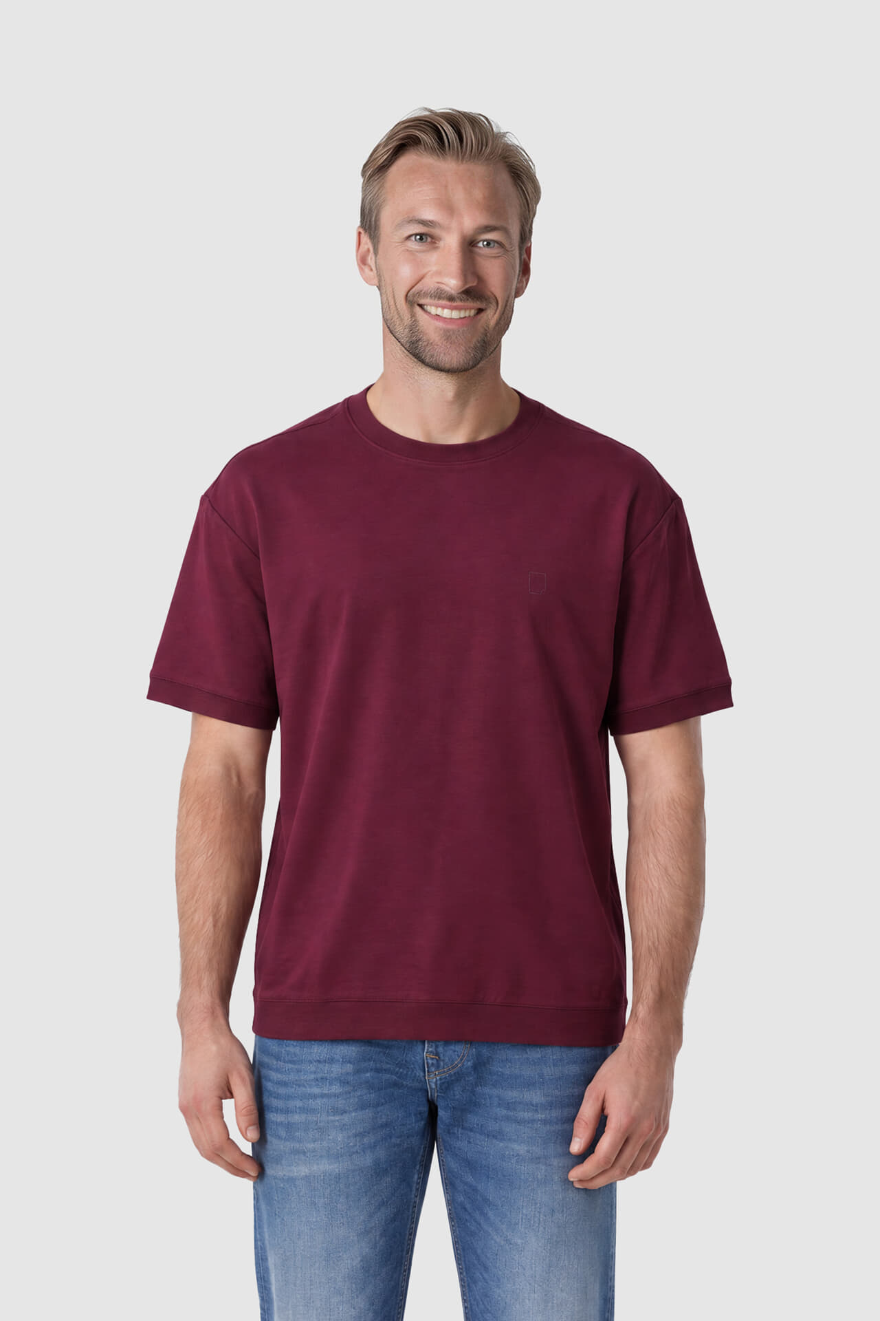 Born With Appetite T-Shirt Flemming  Bordeaux Rood