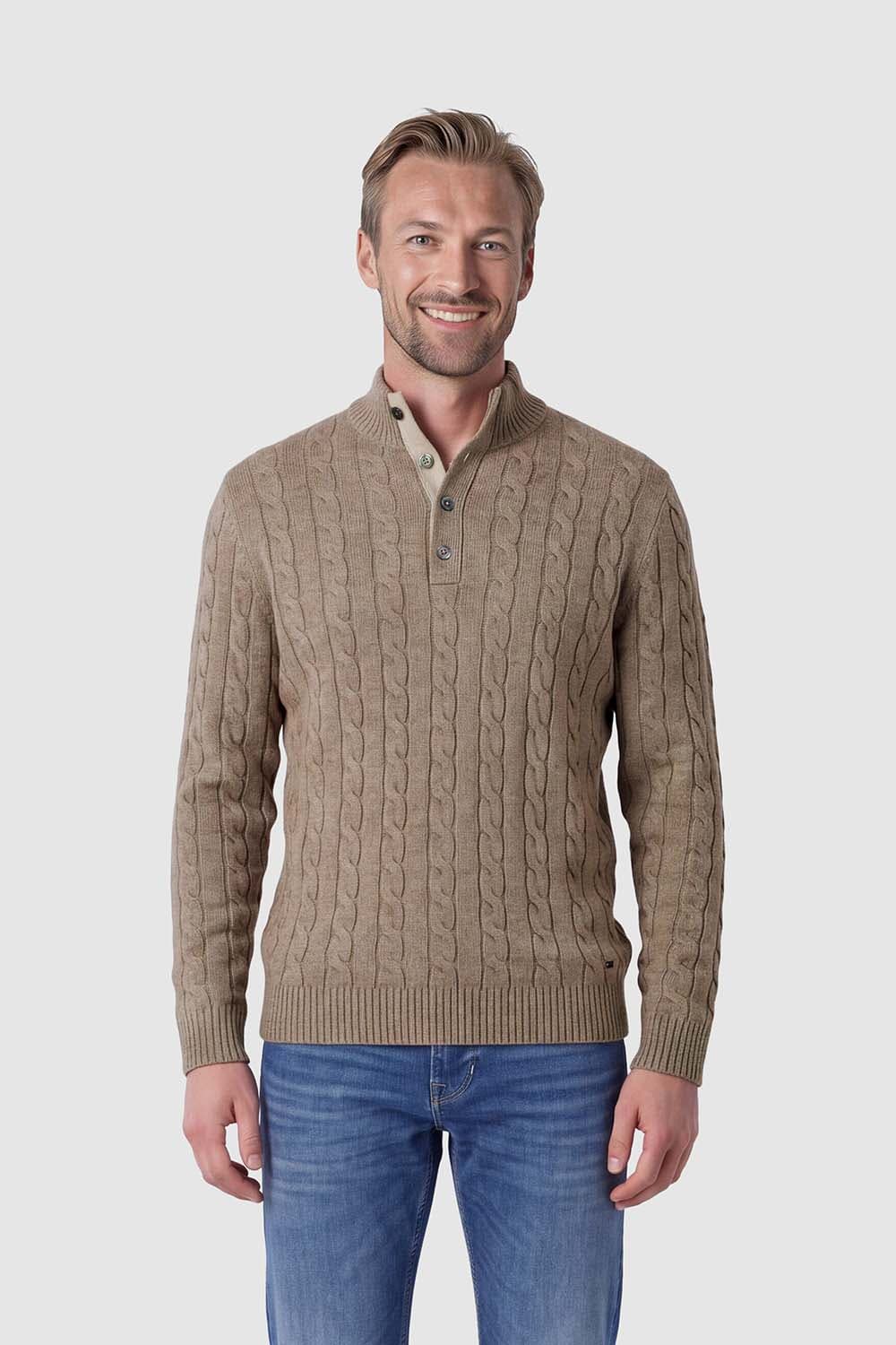 Born With Appetite Pullover Clive Half Button  Kaki