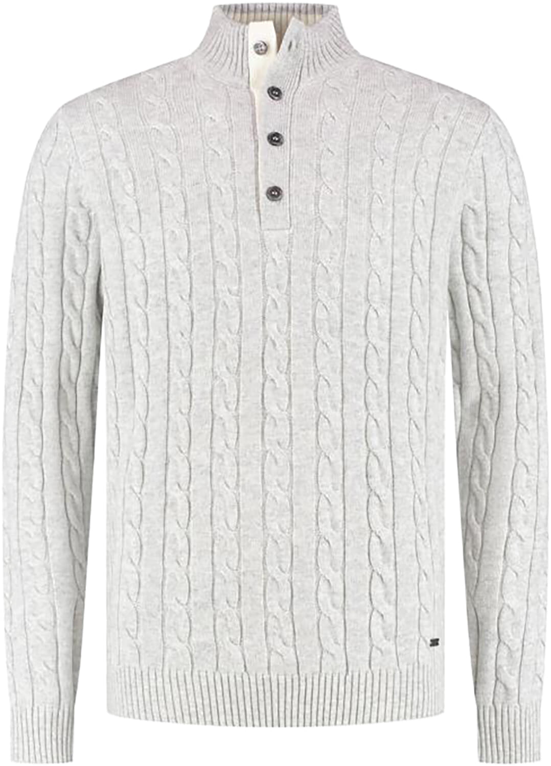 Born With Appetite Clive Half Button Pullover Grijs