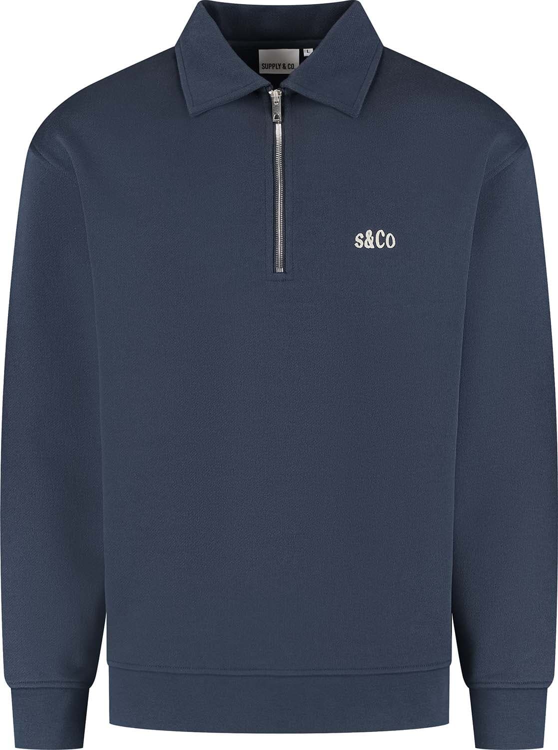 Supply & Co Half-zip Polo Sweater Aarav  Navy