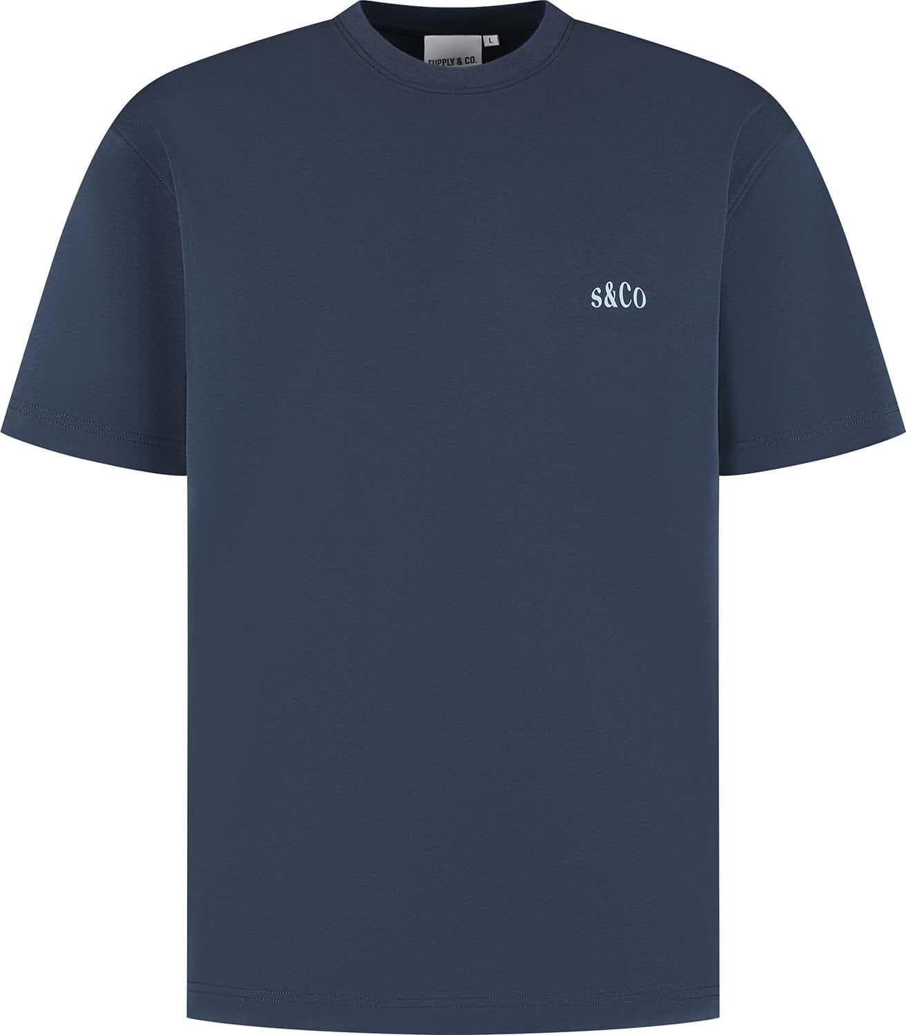 Supply & Co T-shirt Trevor With Backprint Navy