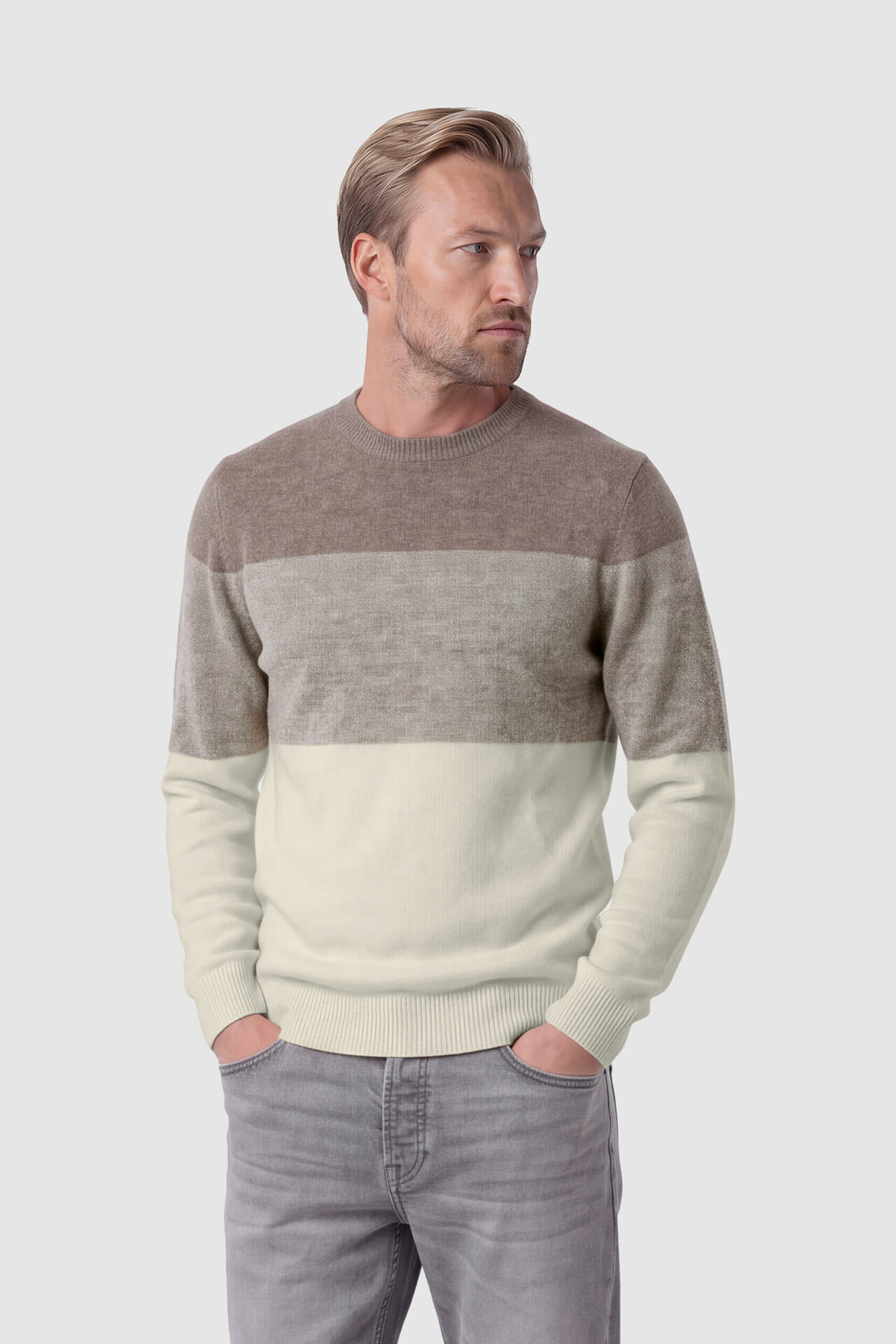 Luctor Trui Jeremy R-neck  Grijs