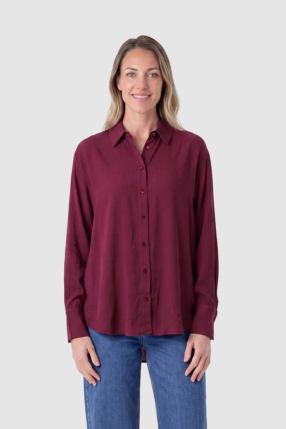 In Shape Blouse Dallas Bordeaux Rood
