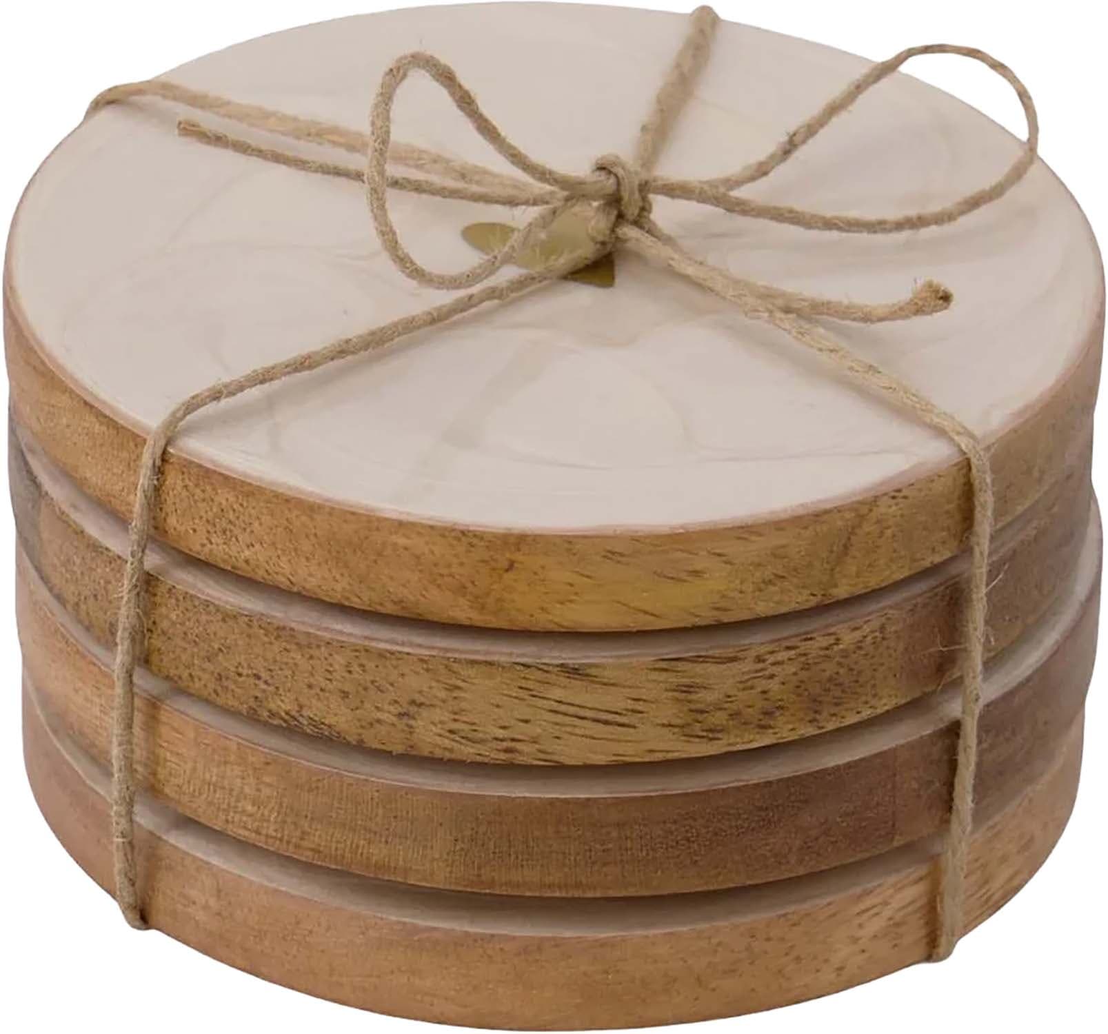 Zusss Onderzetters Set va 4  Ø 9 cm Wit