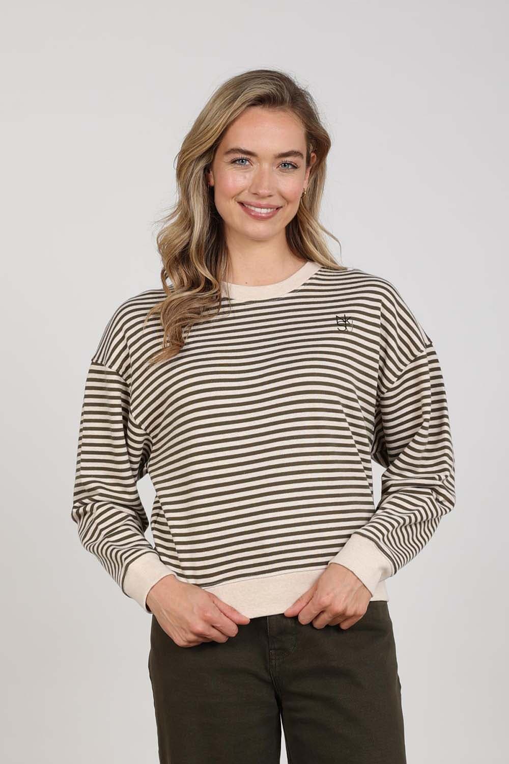 Nukus Sweater Nelly Stripe Groen
