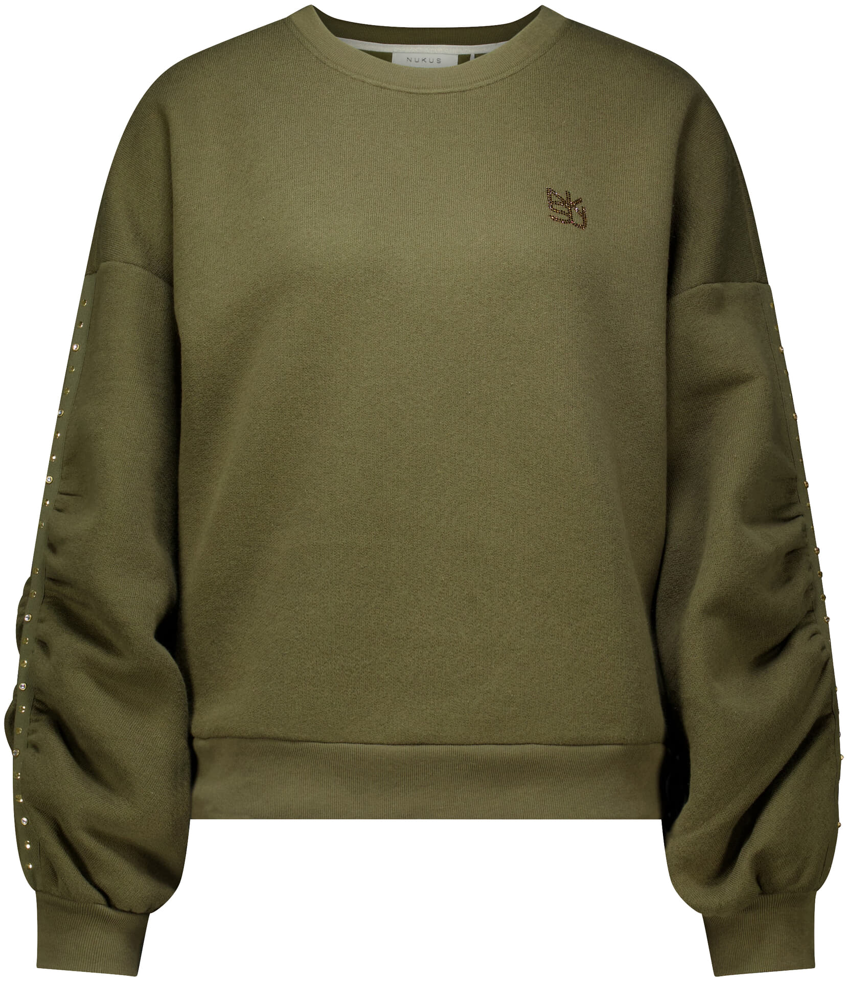 Nukus Sweater Olivia  Studs Groen
