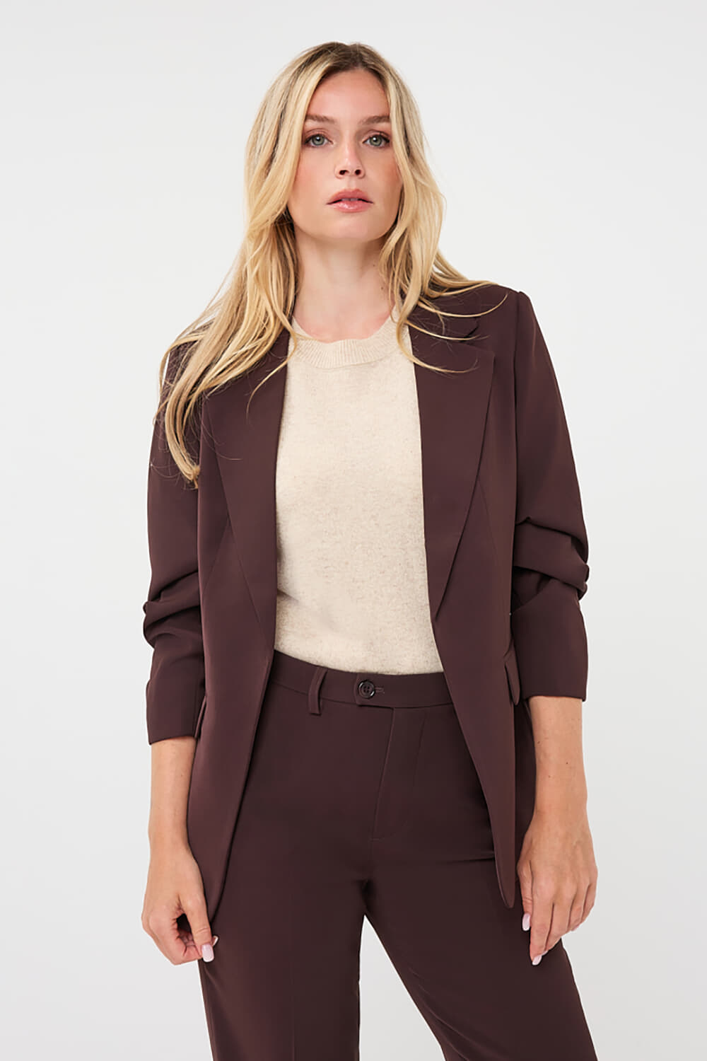 Esqualo Blazer 3/4 mouw Bruin