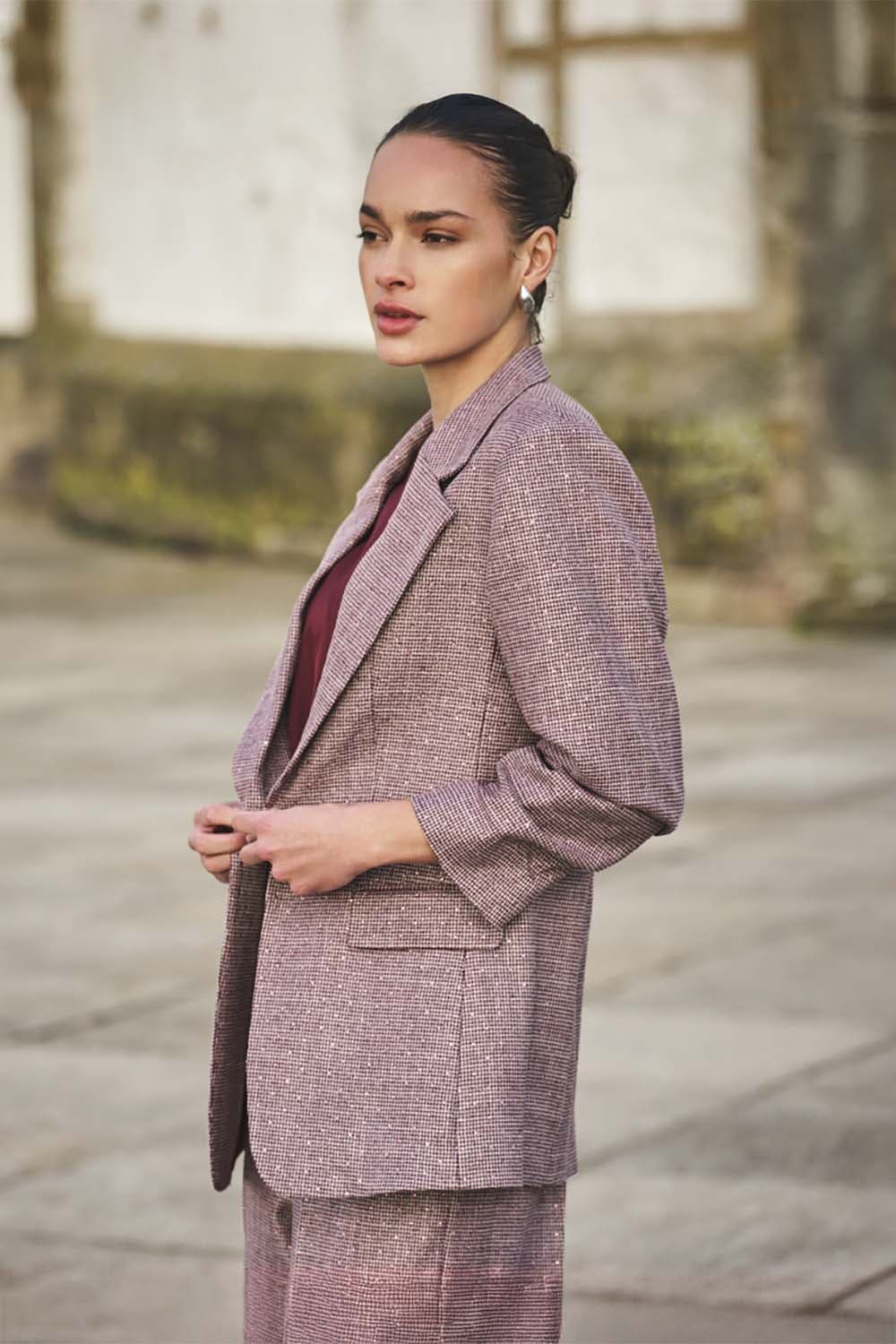 Esqualo Blazer Fancy Trass Bordeaux Rood